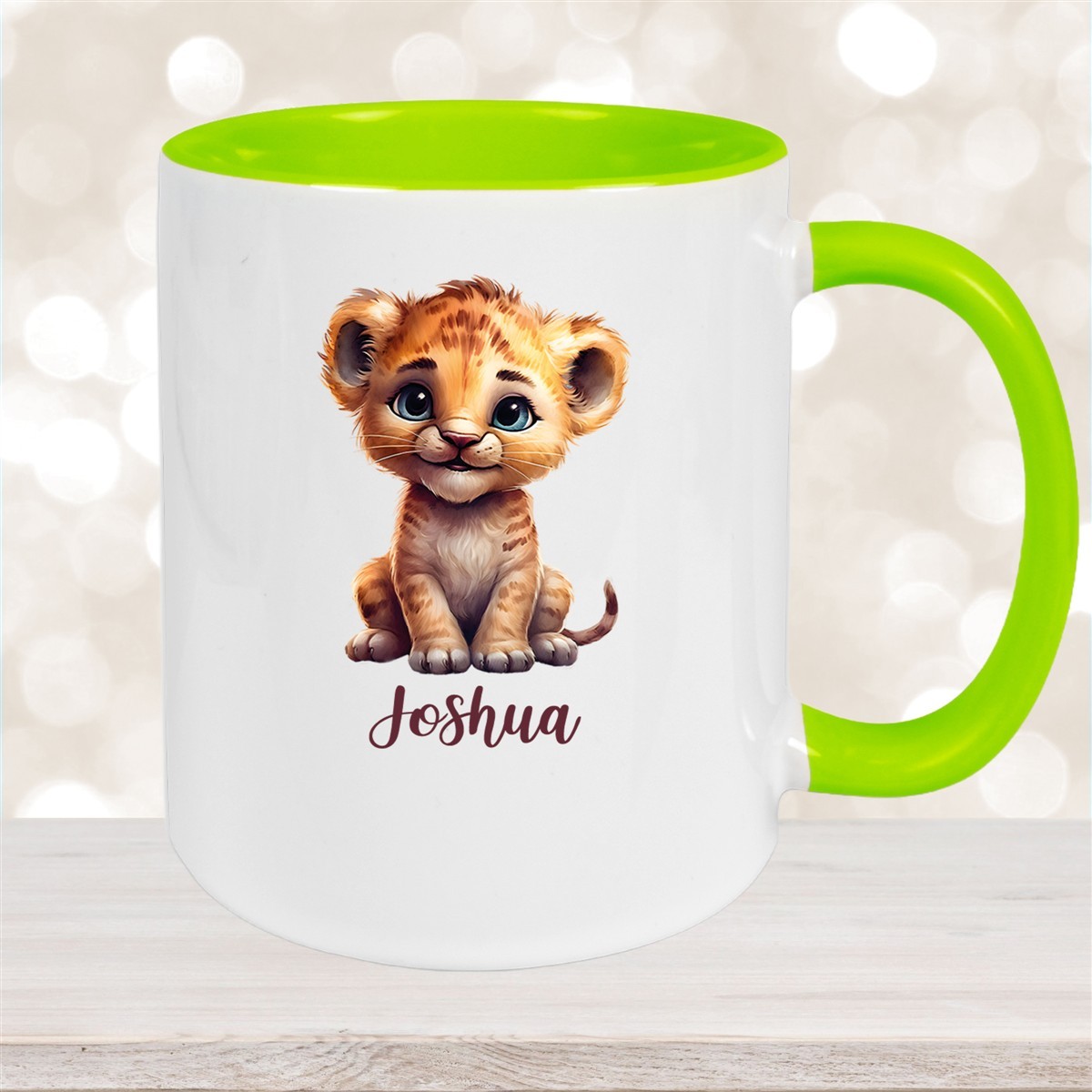Tasse Wunschname Löwe #2 Keramik Kinderbecher versch. Farben