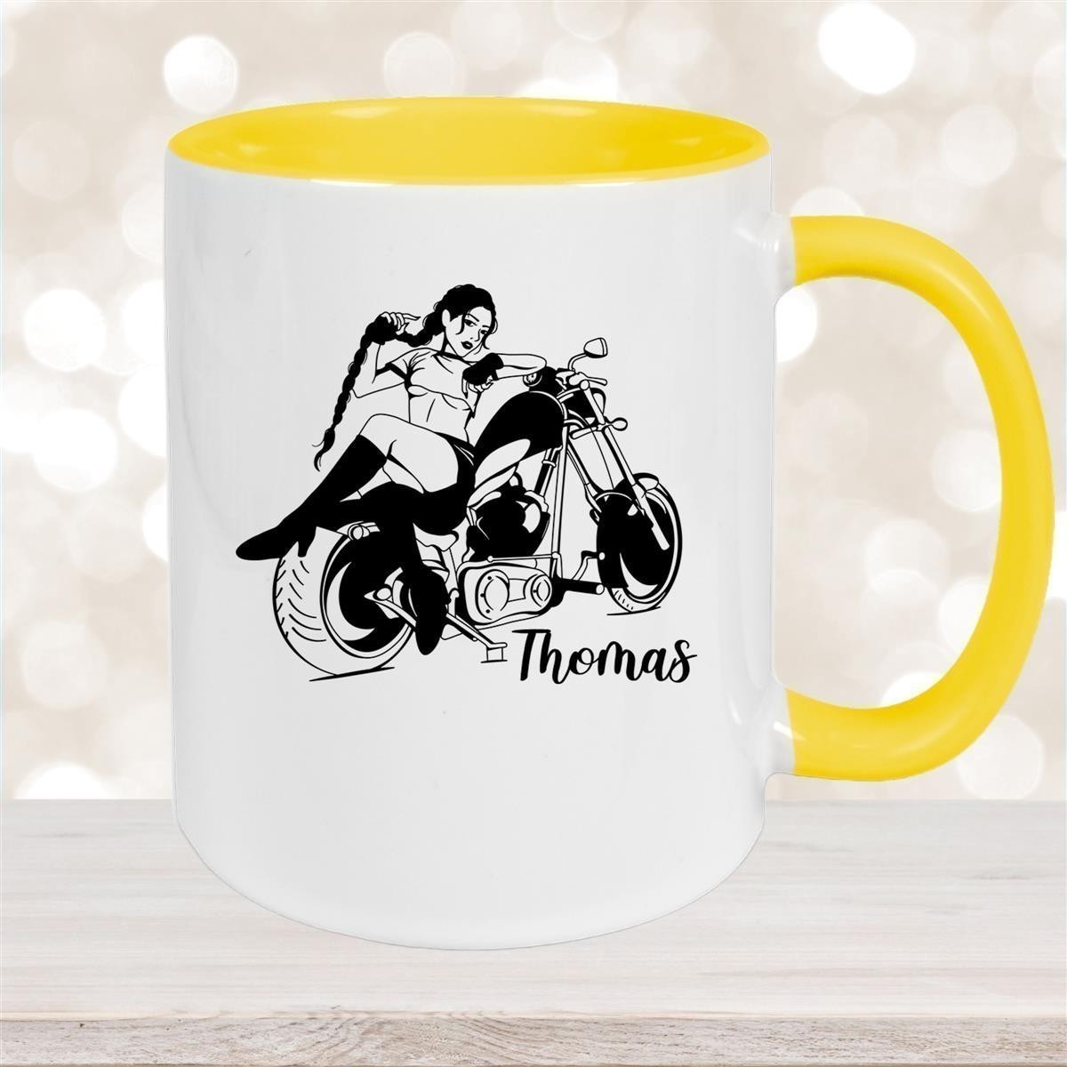 Tasse Bike #01, Biker Girl, Motorrad Keramik personalisiert versch. Farben