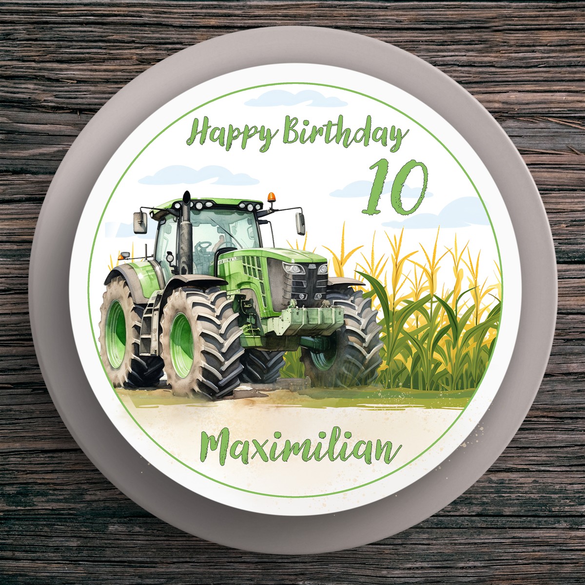 Tortenaufleger Geburtstag Traktor #1 Name & Zahl (20cm)