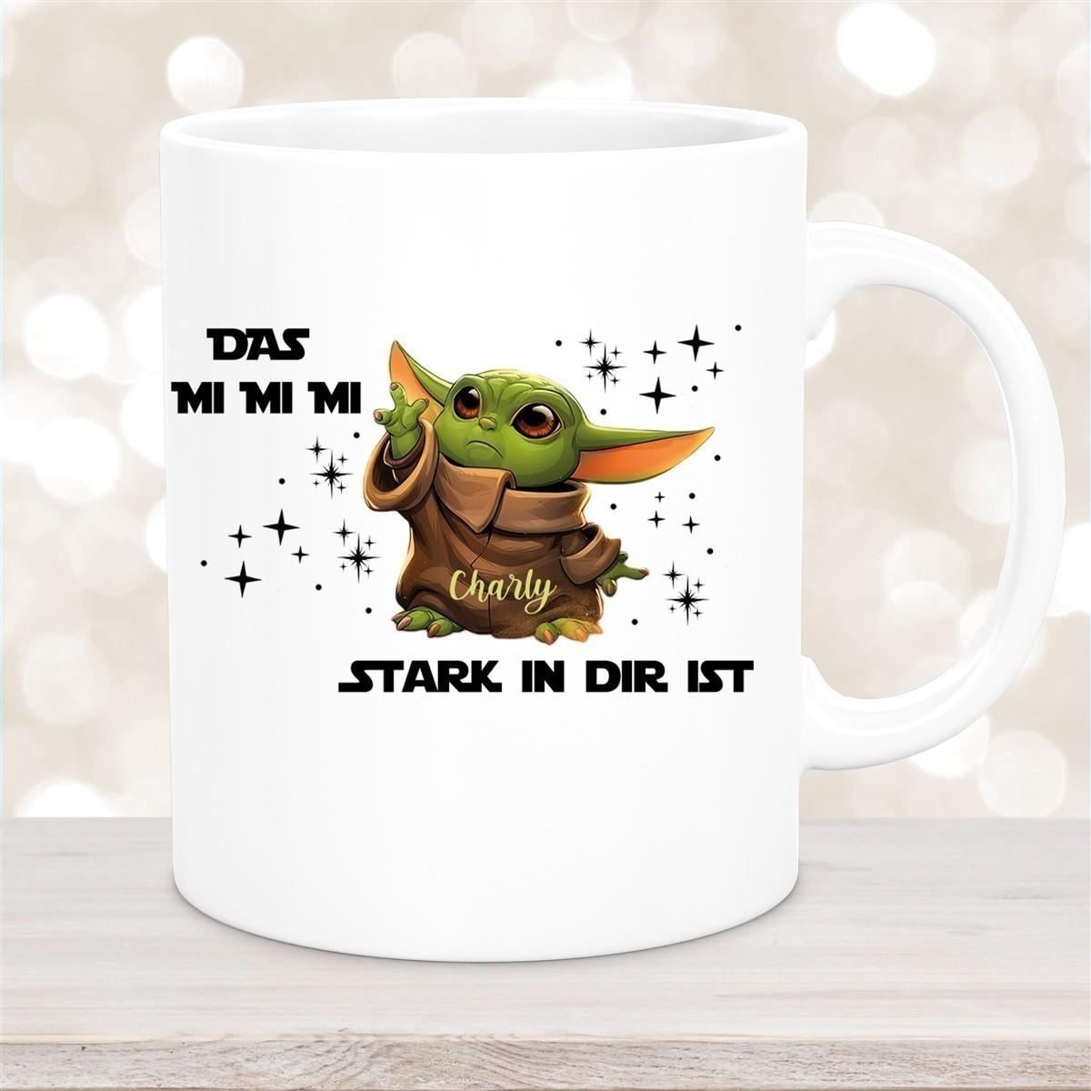 Tasse Wunschname Baby-Yoda 1 Keramik Kinderbecher personalisiert versch. Farben