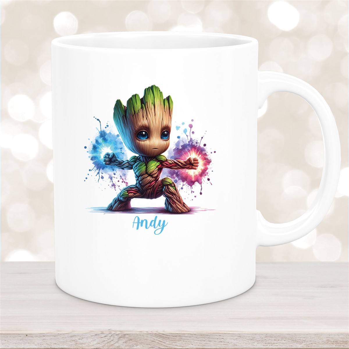 Tasse Wunschname Baby-Groot #8 Keramik Kinderbecher personalisiert Weiß