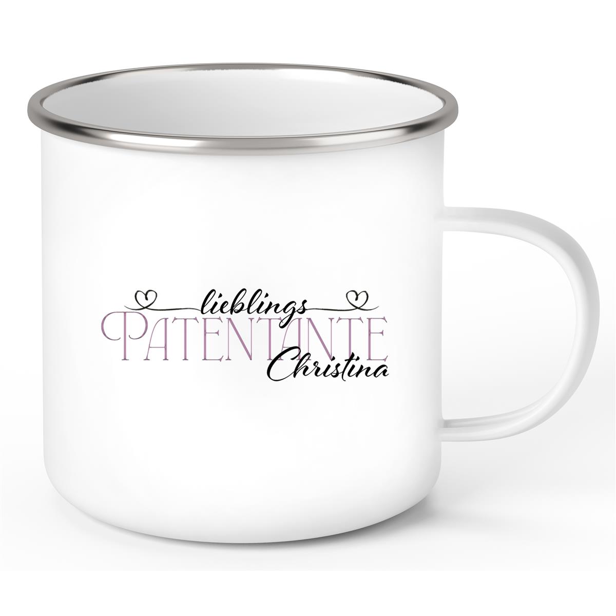 Tasse Wunschname Lieblings-Patentante 1 Emaille personalisiert