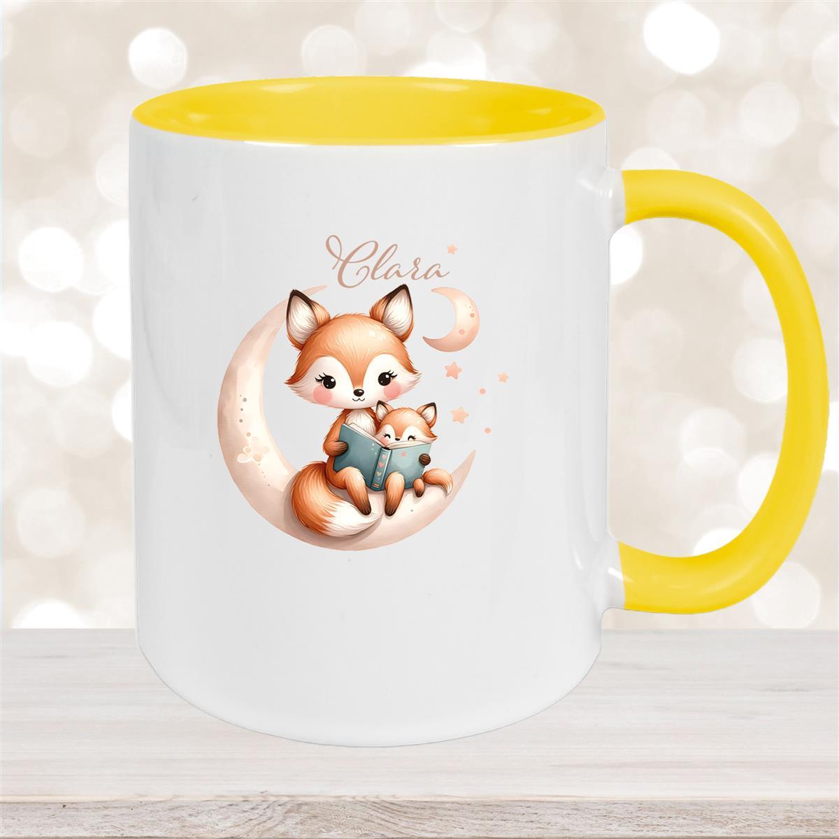 Tasse Wunschname Fuchs #2 Keramik Kinderbecher  versch. Farben