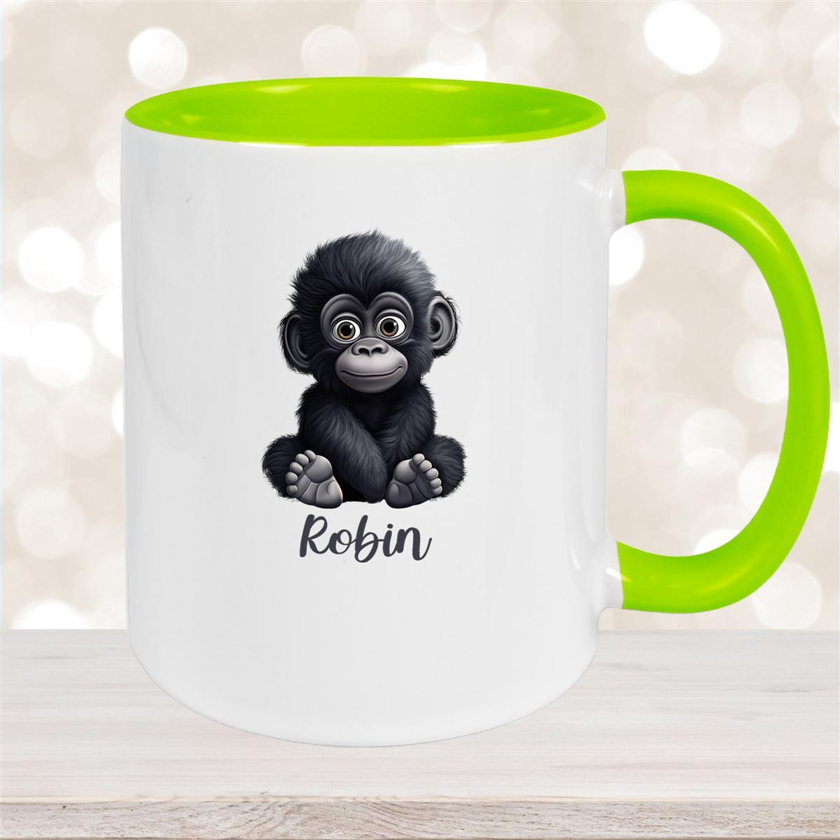 Tasse Wunschname Gorilla #1 Keramik Kinderbecher versch. Farben