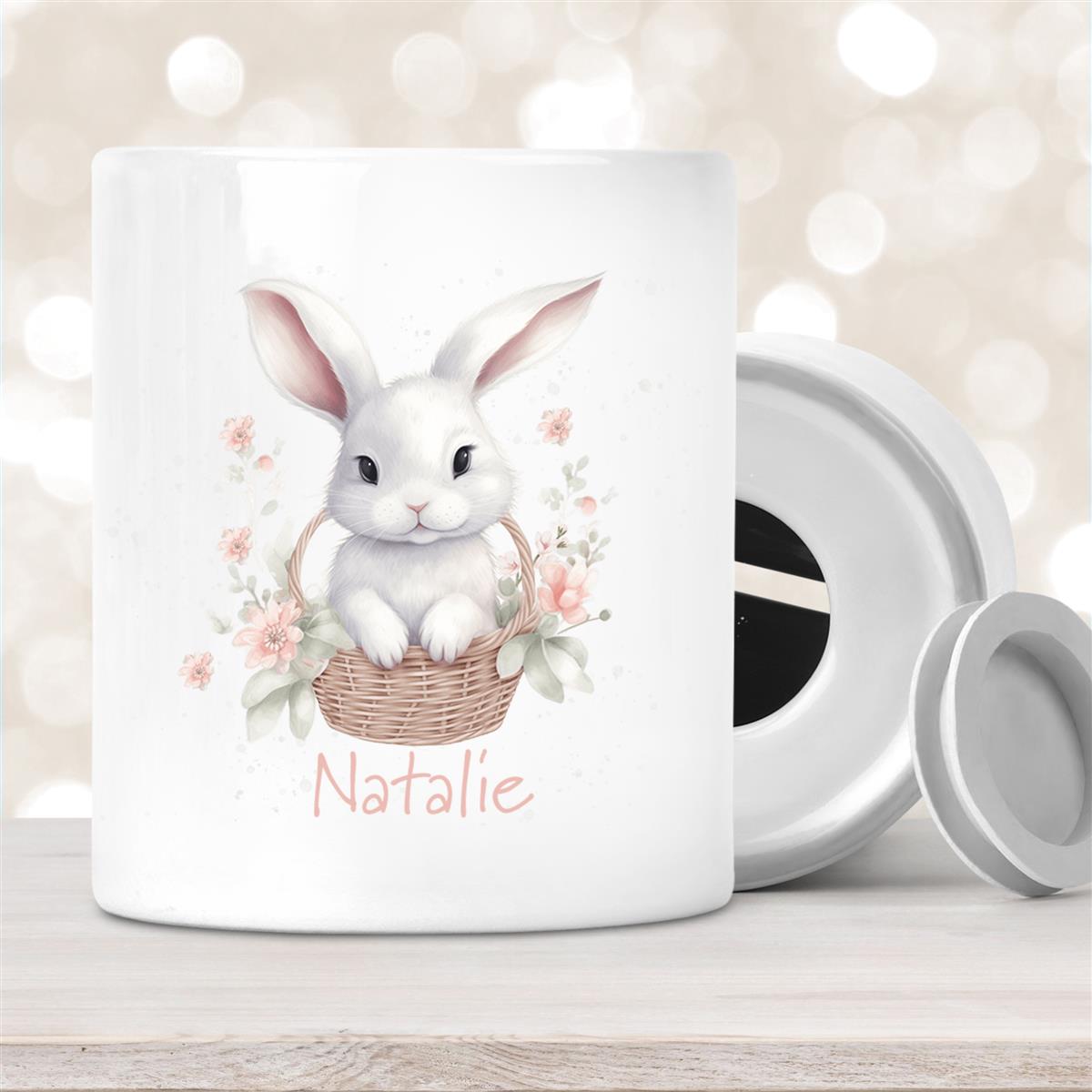 Spardose Ostern - Hase #1 mit Wunschname personalisiert