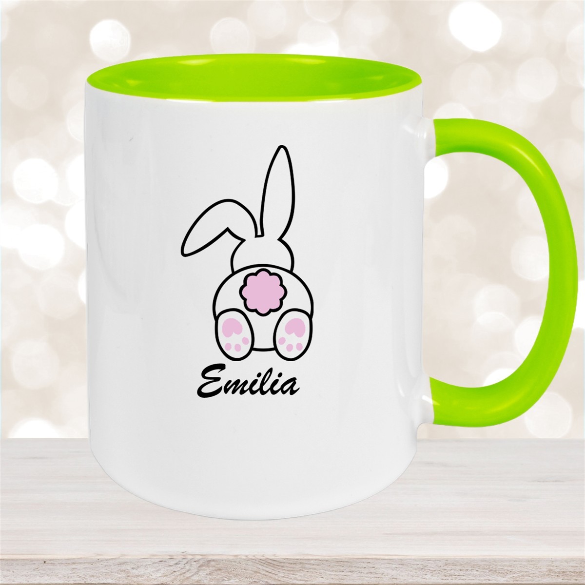 Tasse Ostern - Hase #3 Wunschnamen Keramik personalisiert Grün