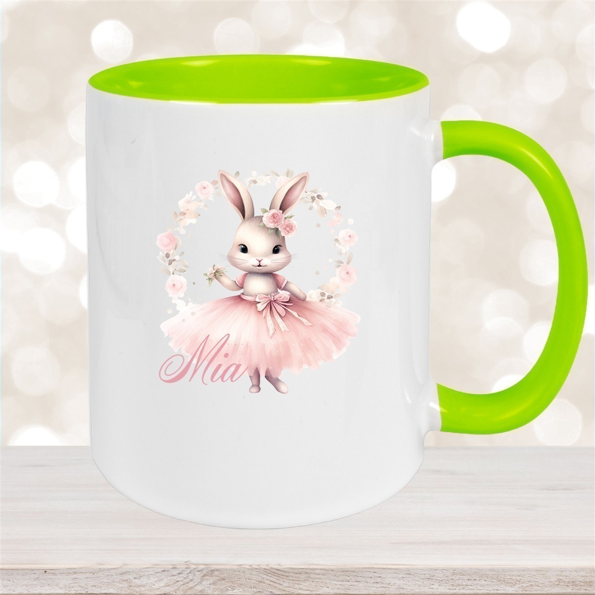 Tasse Ballerina #5 Wunschname Keramik Kinderbecher personalisiert versch. Farben