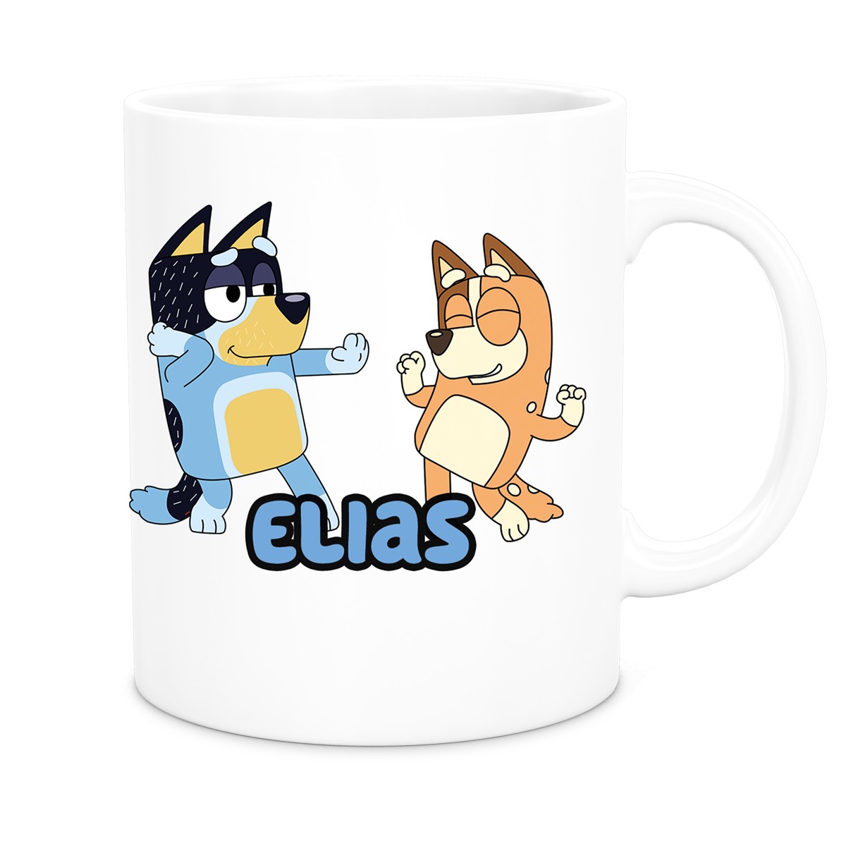 Tasse Bluey #1 Wunschname Keramik Kinderbecher personalisiert Weiß