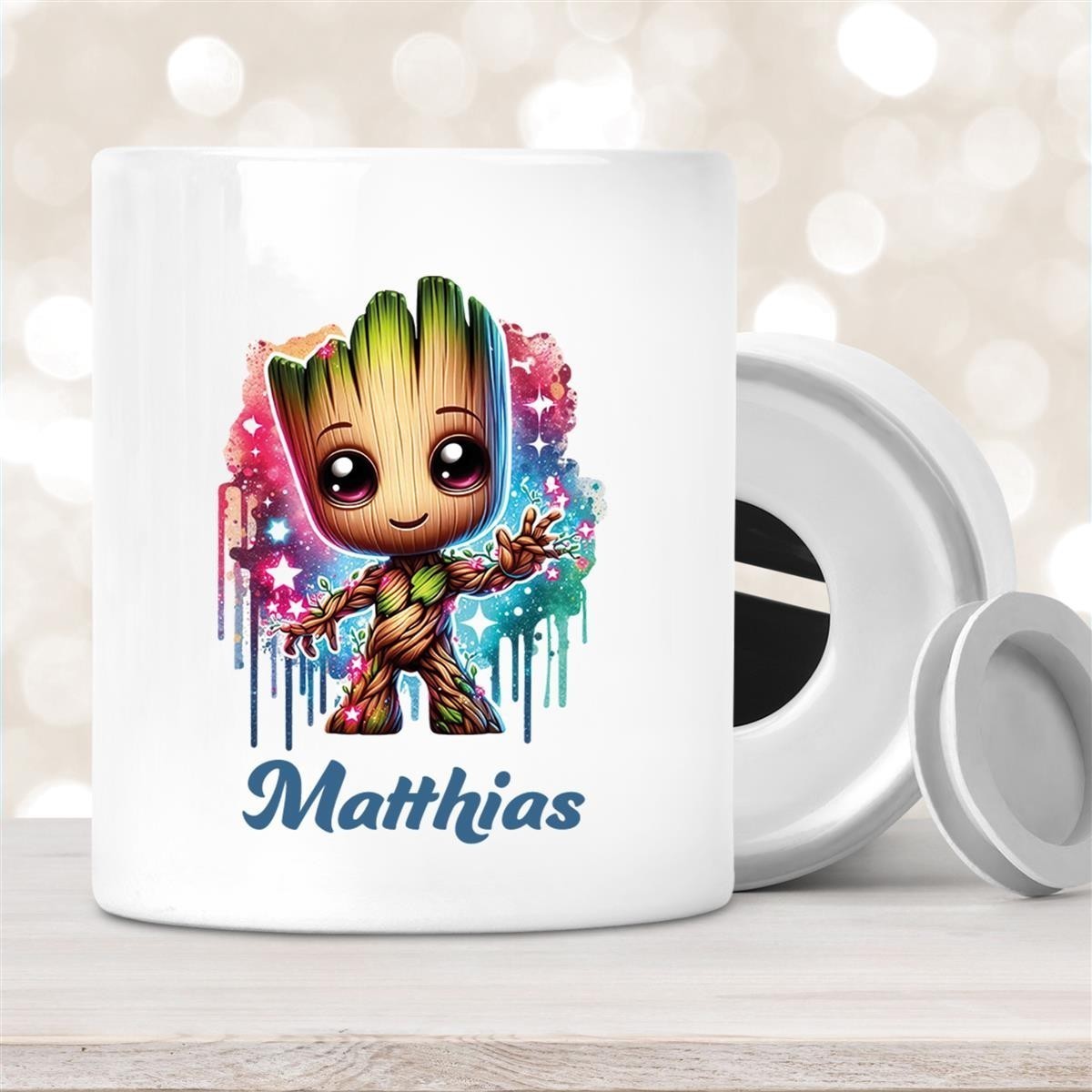 Spardose mit Wunschname Baby-Groot #2 personalisiert