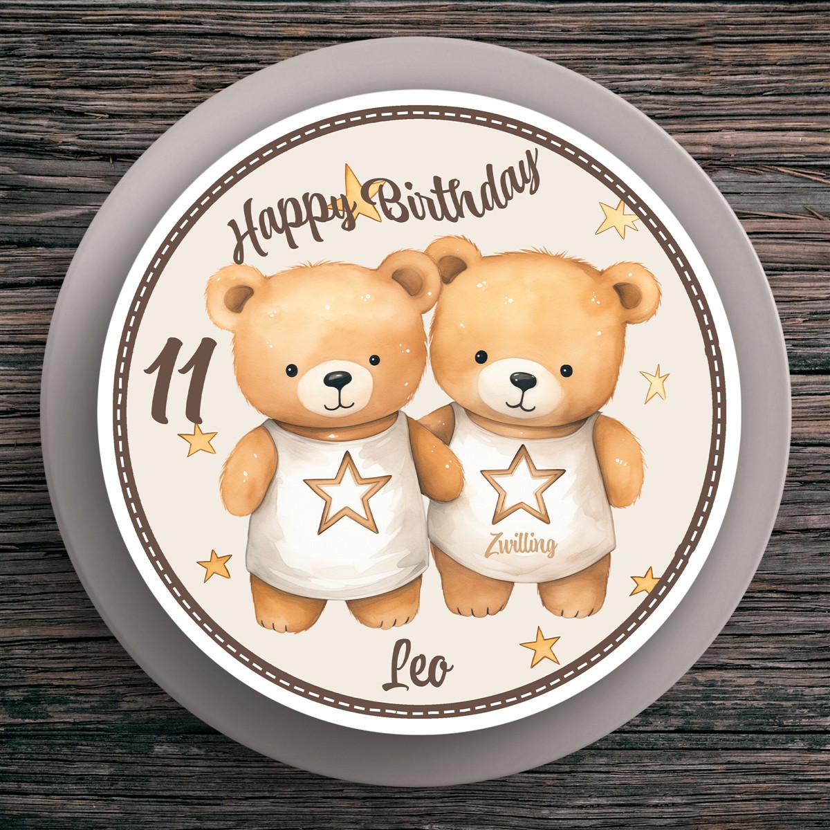 Tortenaufleger Geburtstag Sternzeichen Zwilling #1 Name & Zahl (20cm) Fondant Papier Tortenaufleger Geburtstag Sternzeichen Zwilling #1 Name & Zahl (20cm) Fondant Papier