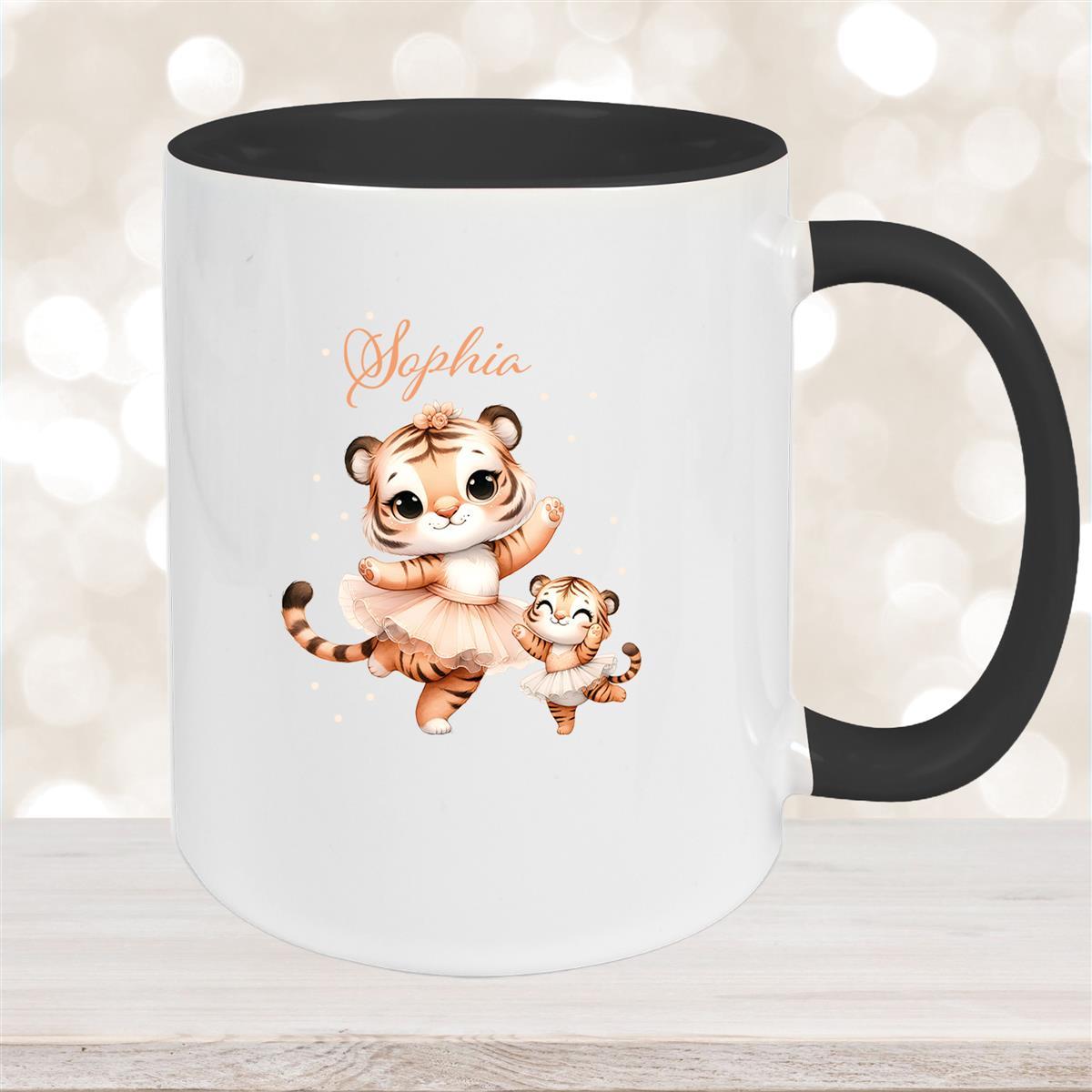 Tasse Wunschname Tiger #2 Keramik Kinderbecher versch. Farben