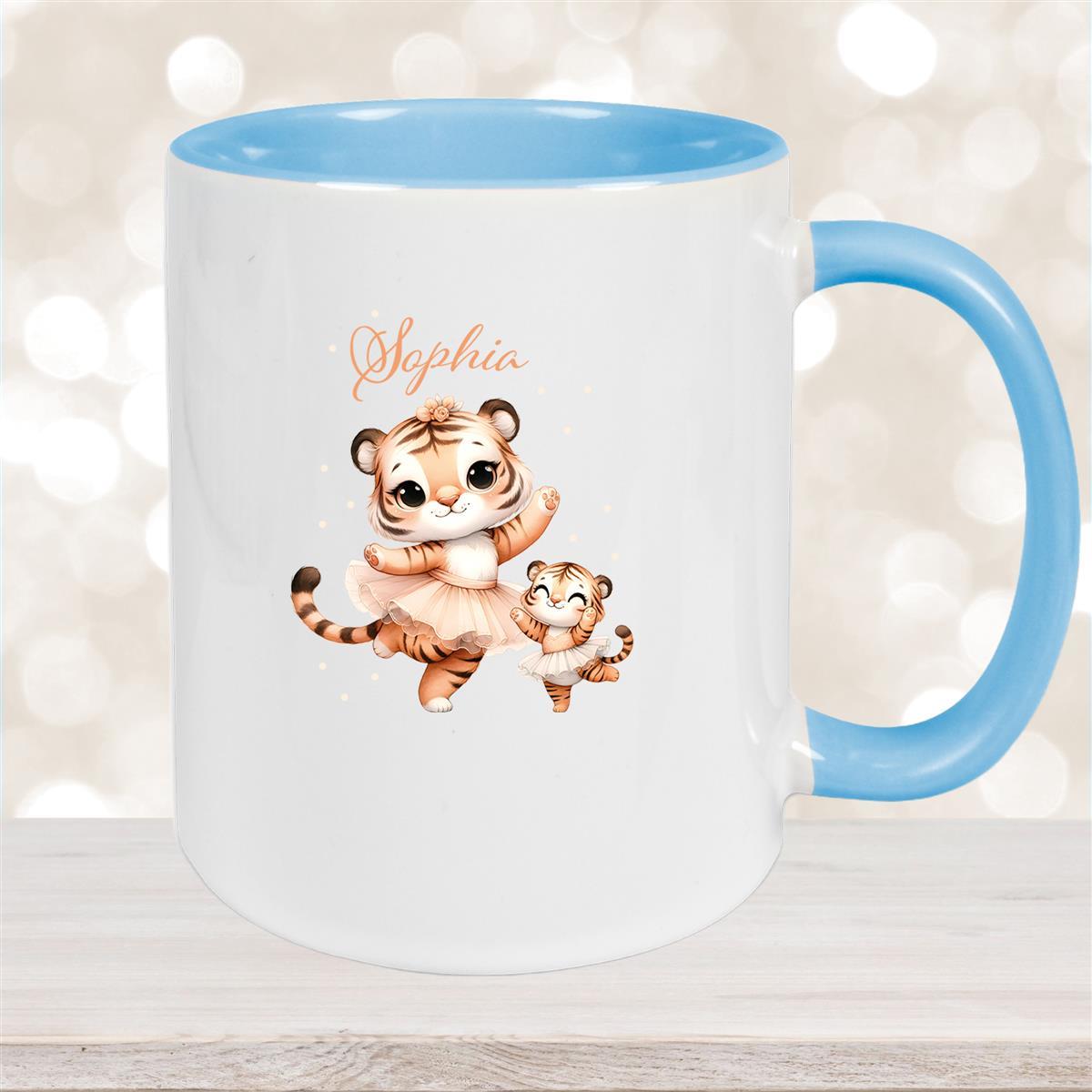 Tasse Wunschname Tiger #2 Keramik Kinderbecher versch. Farben