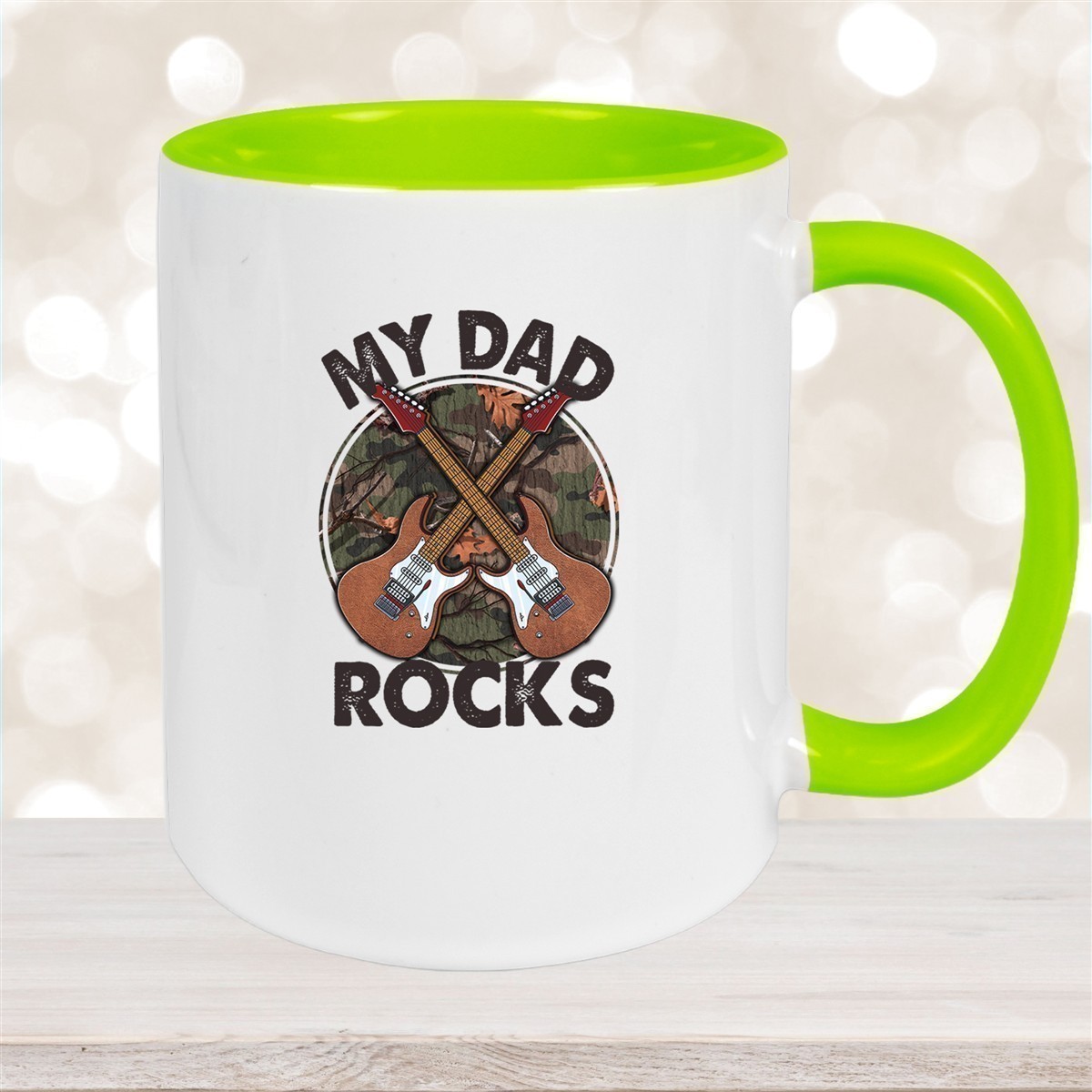 Tasse Vatertag #3 "MY DAD ROCKS" Keramik versch. Farben