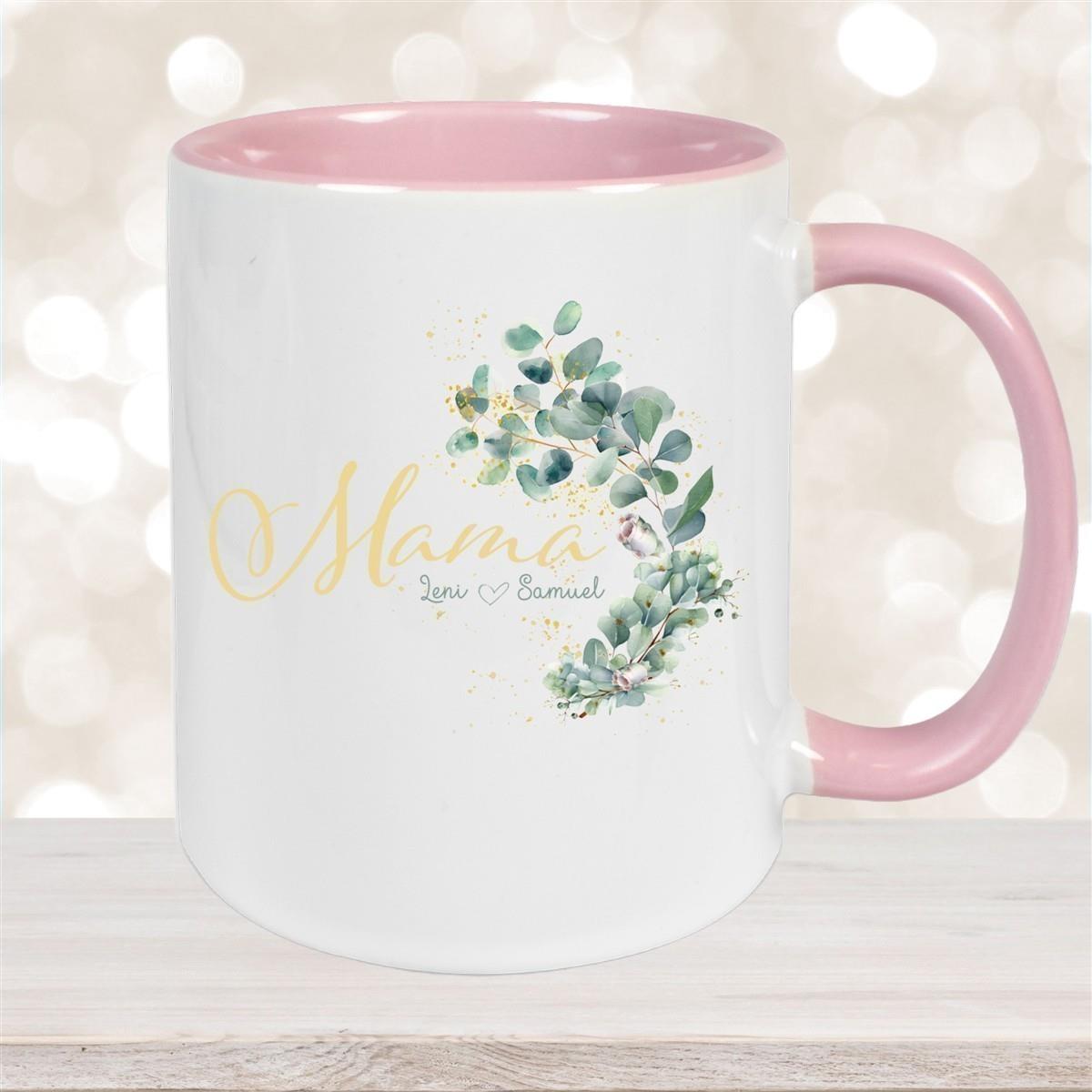 Tasse Muttertag 8 Wunschnamen Keramik Personalisiert versch. Farben