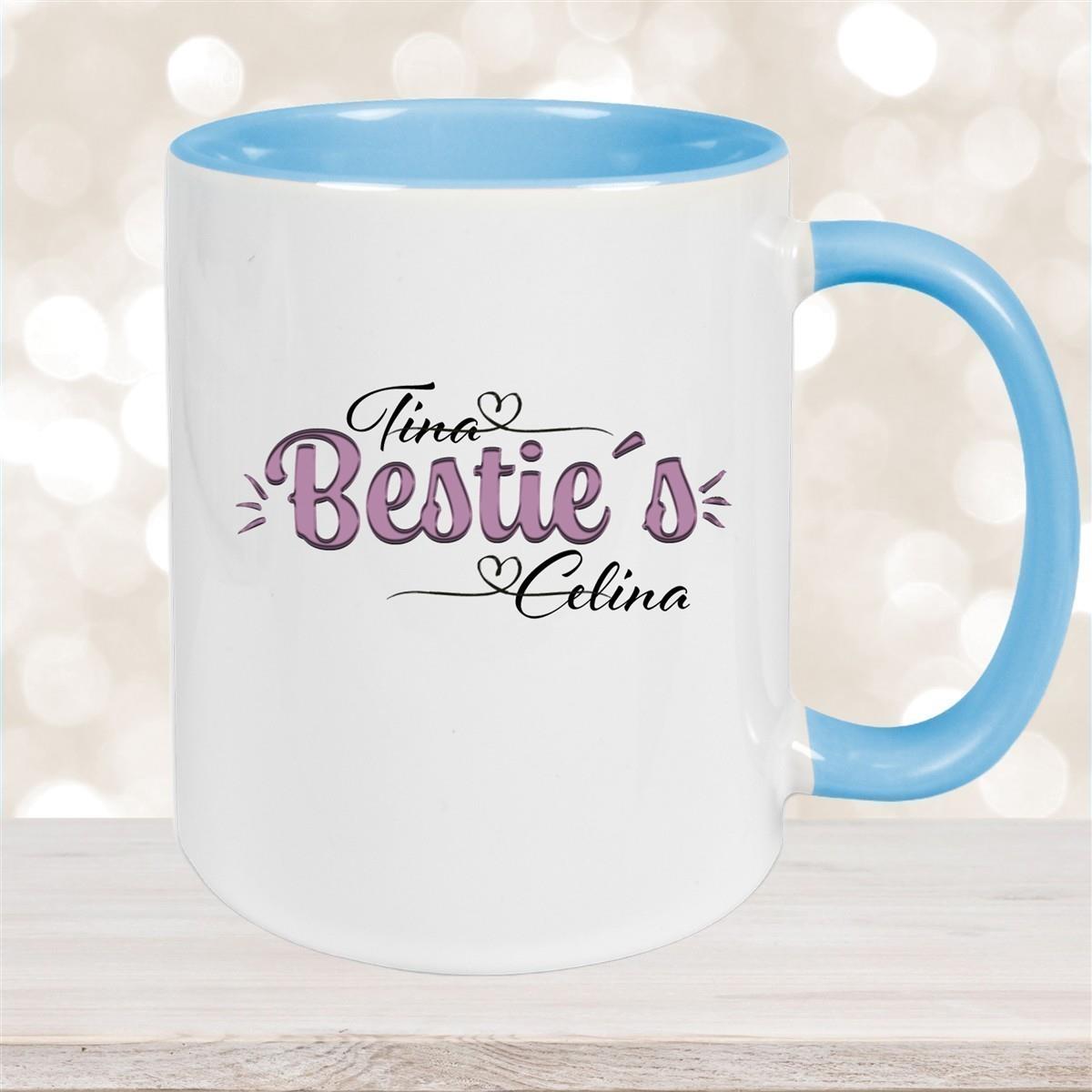 Tasse Wunschname Lieblings-Bestie 1 personalisiert Keramik Becher versch. Farben