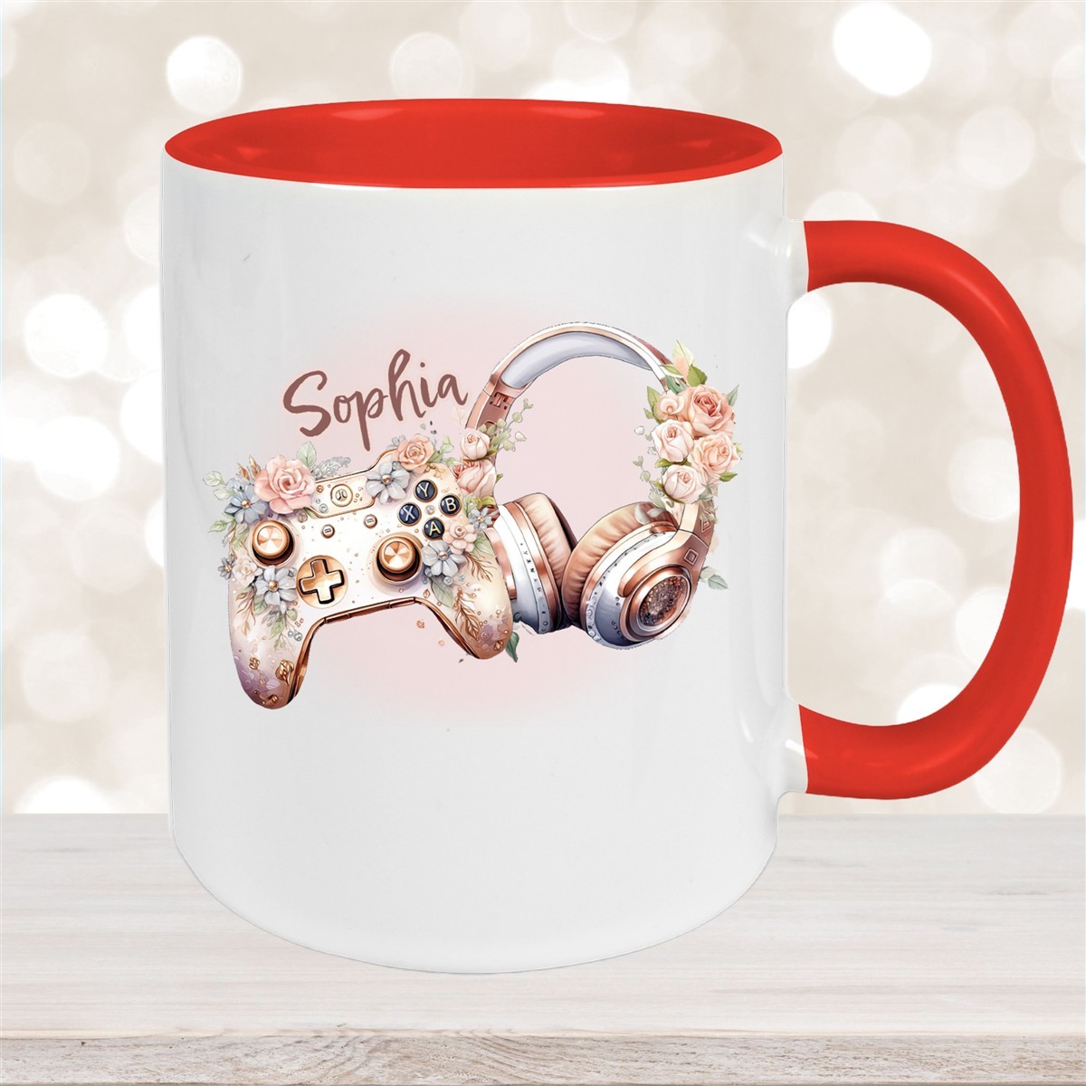 Tasse Gamer #4 Wunschname Keramik Kinderbecher personalisiert Rot