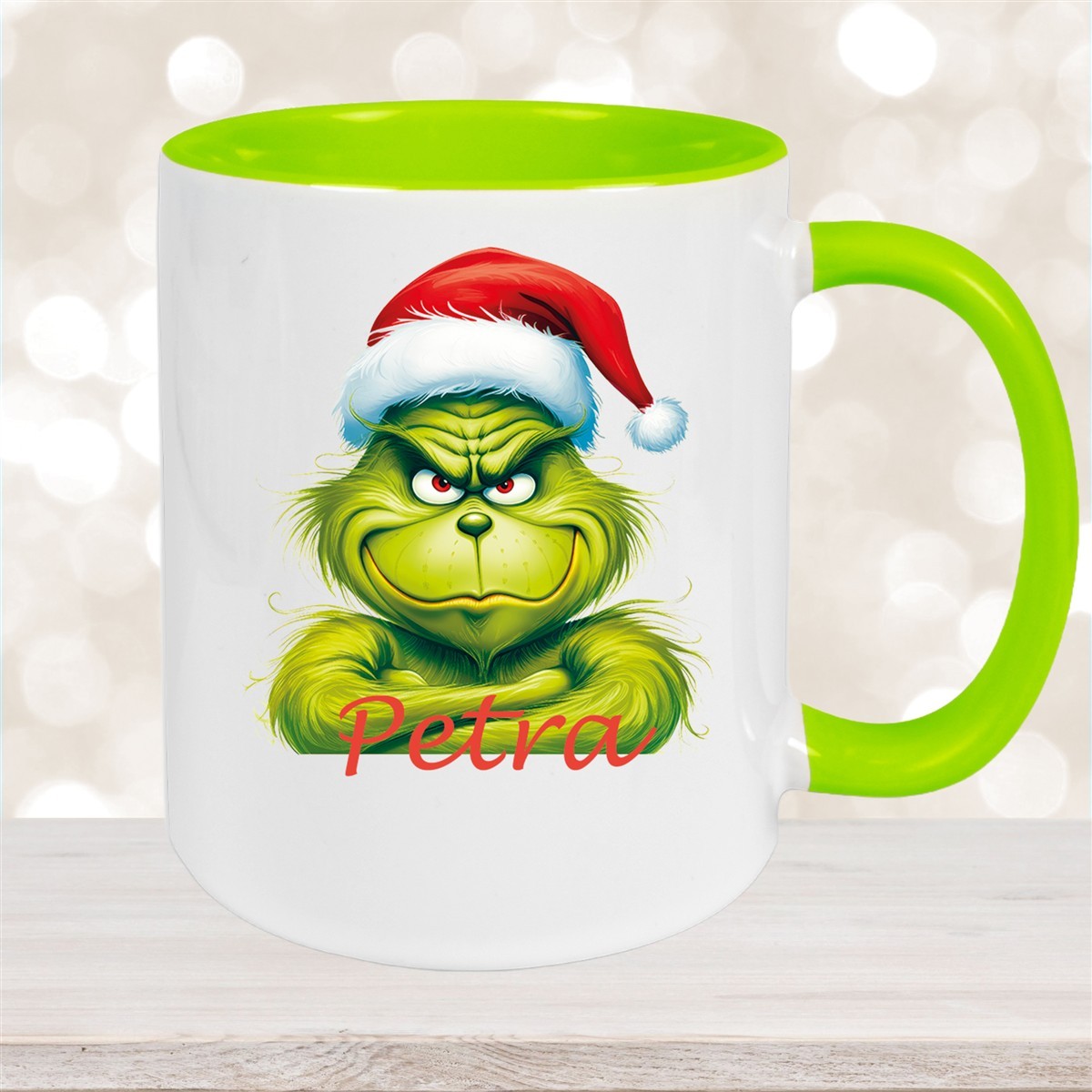 Tasse Wunschname Weihnachten Grinch #2 Keramik Kinderbecher Grün