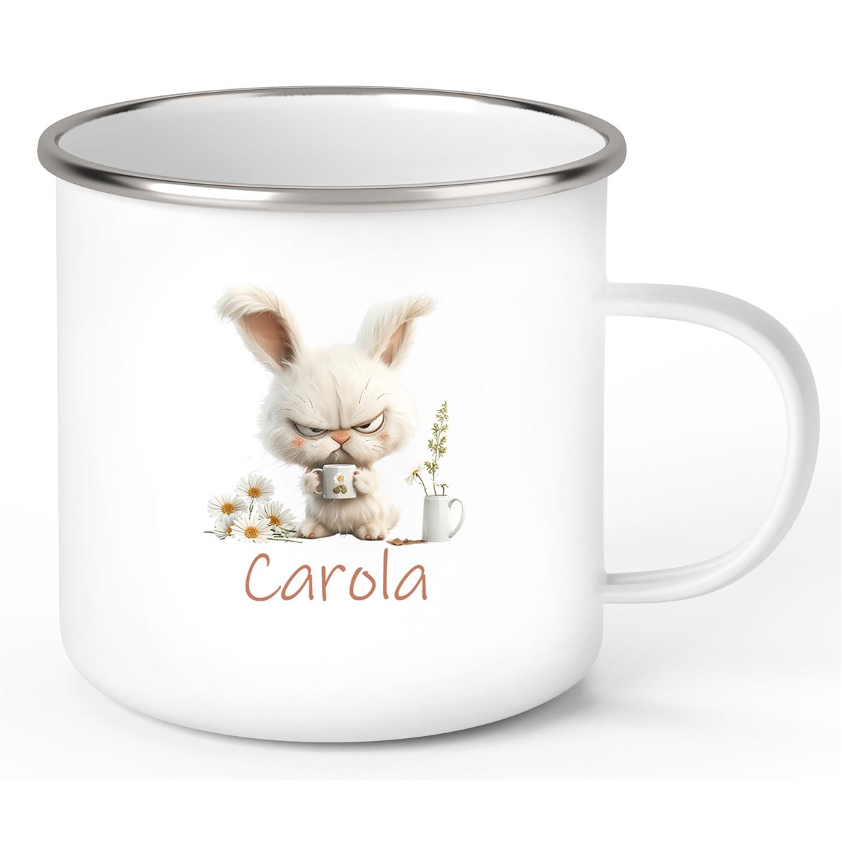 Tasse Ostern Grumpy-Bunny 1 Wunschnamen personalisiert Emaillie