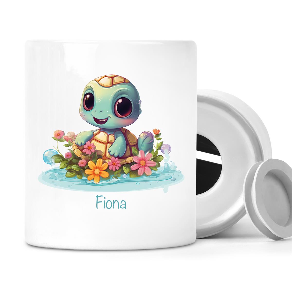 Spardose mit Wunschname Schildkröte 2 personalisiert