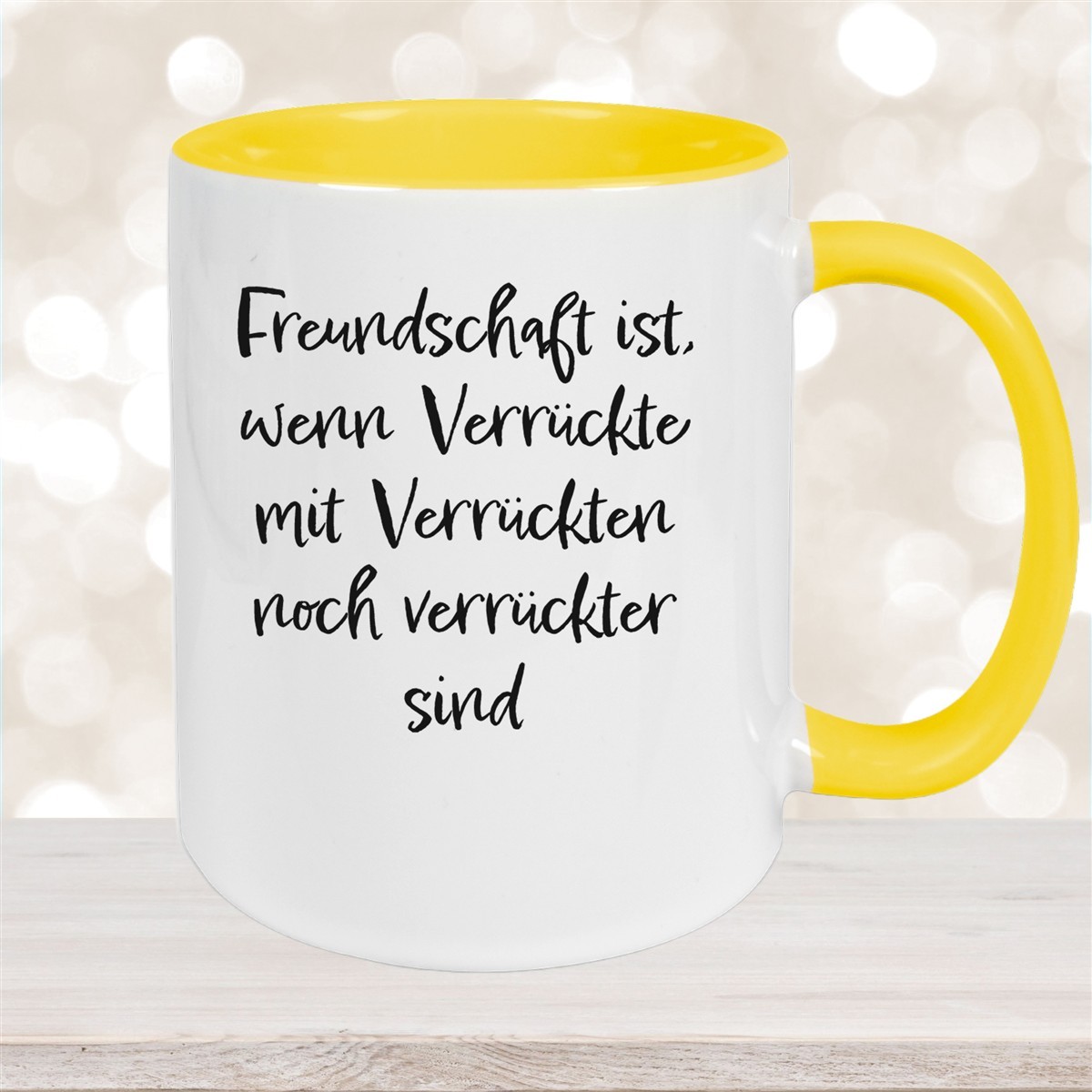 Tasse Freundschaft Liebe Sprüche #1 Keramik Gelb