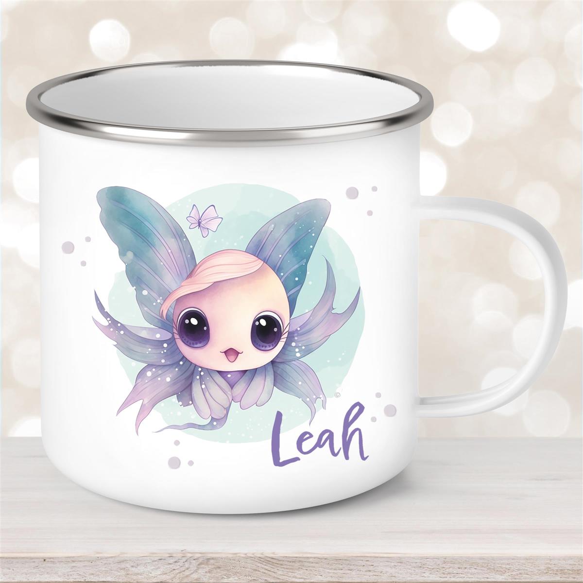 Tasse Wunschname Meerestiere-Fisch #1 Emaille Kinderbecher