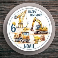Tortenaufleger Geburtstag Baustelle #1 Name & Zahl (20cm)