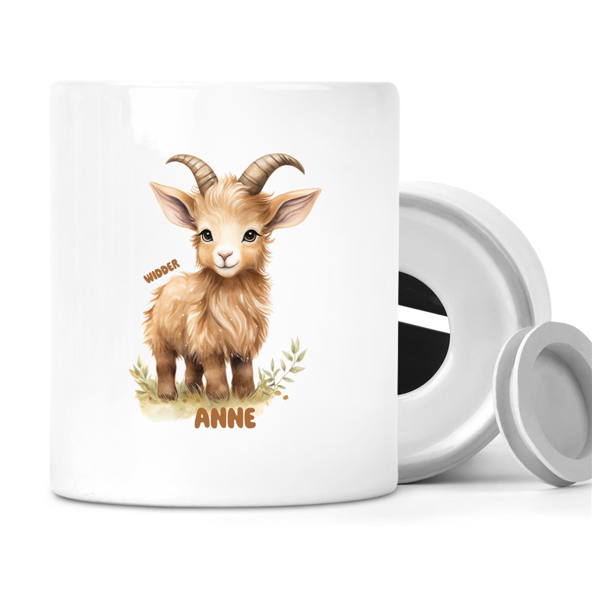 Spardose mit Wunschname Sternzeichen Widder 1 personalisiert