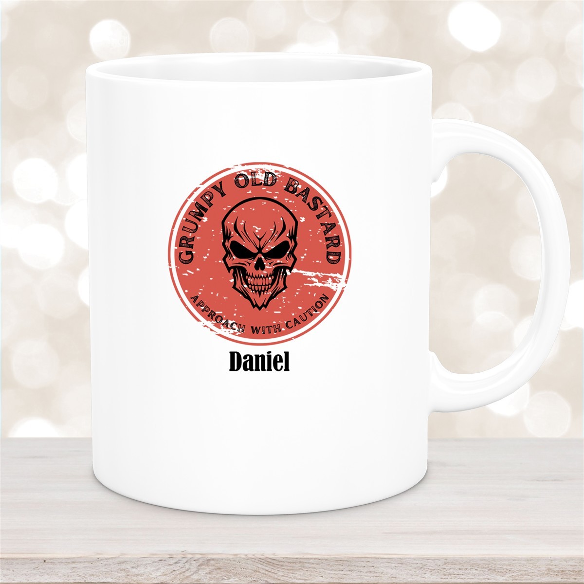 Tasse Wunschname Grumpy Old Bastard Keramik Weiß