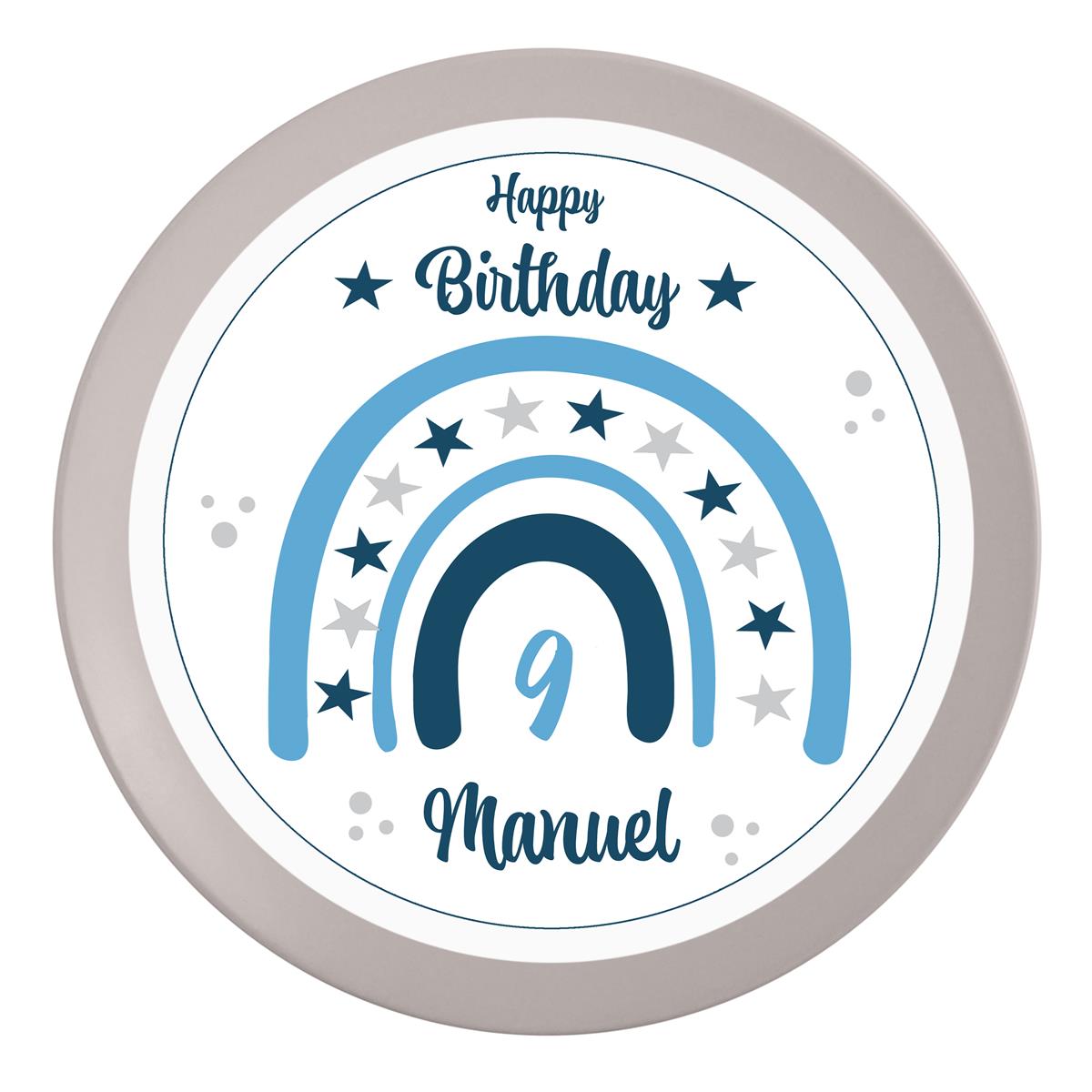 Tortenaufleger Geburtstag Regenbogen 1 Name & Zahl (20cm)