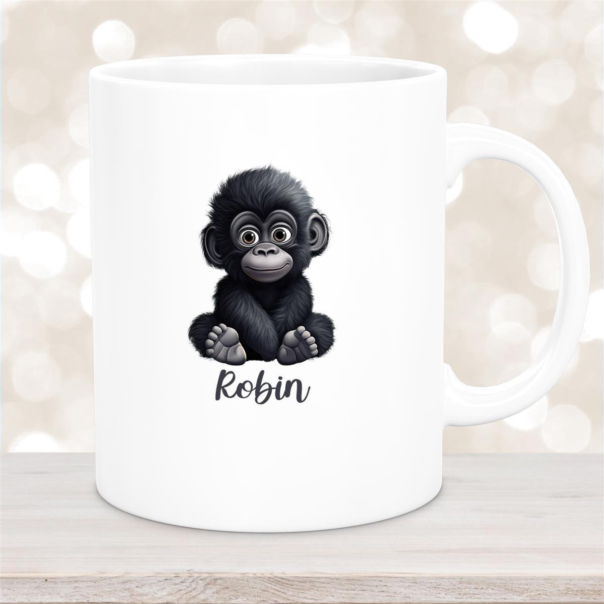 Tasse Wunschname Gorilla 1 Keramik Kinderbecher versch. Farben