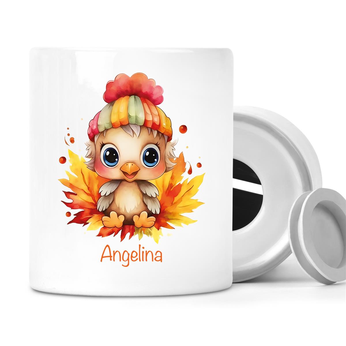 Spardose mit Wunschname Kücken 1 personalisiert