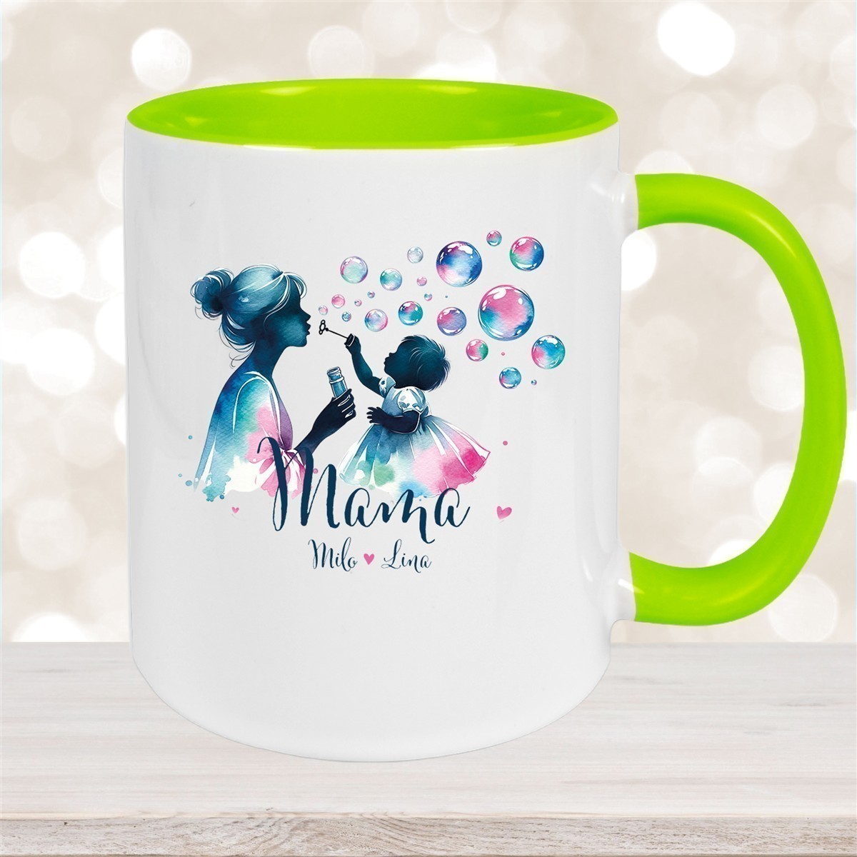 Tasse Muttertag #10 Wunschnamen Keramik Personalisiert versch. Farben