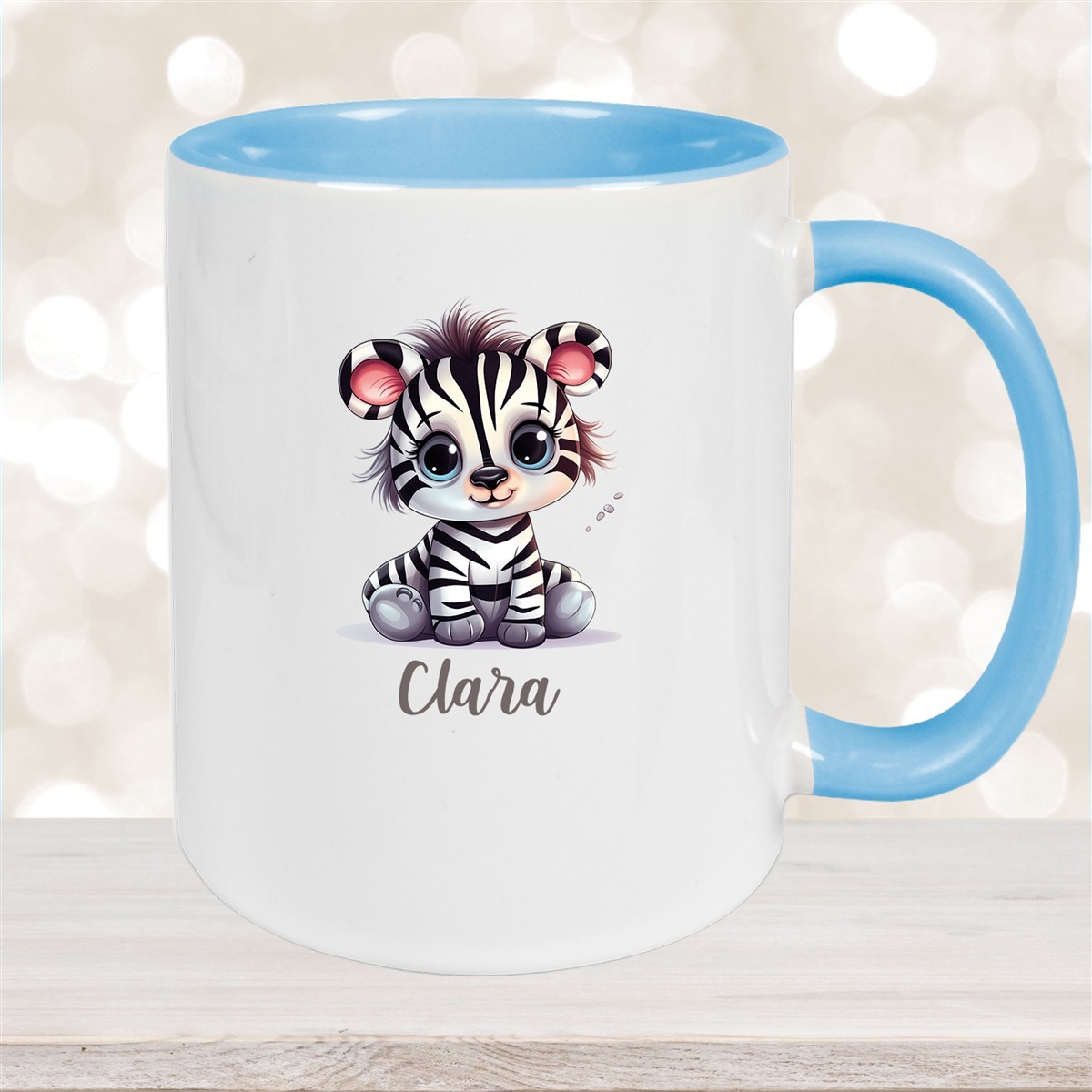 Tasse Wunschname Zebra #2 Keramik Kinderbecher versch. Farben