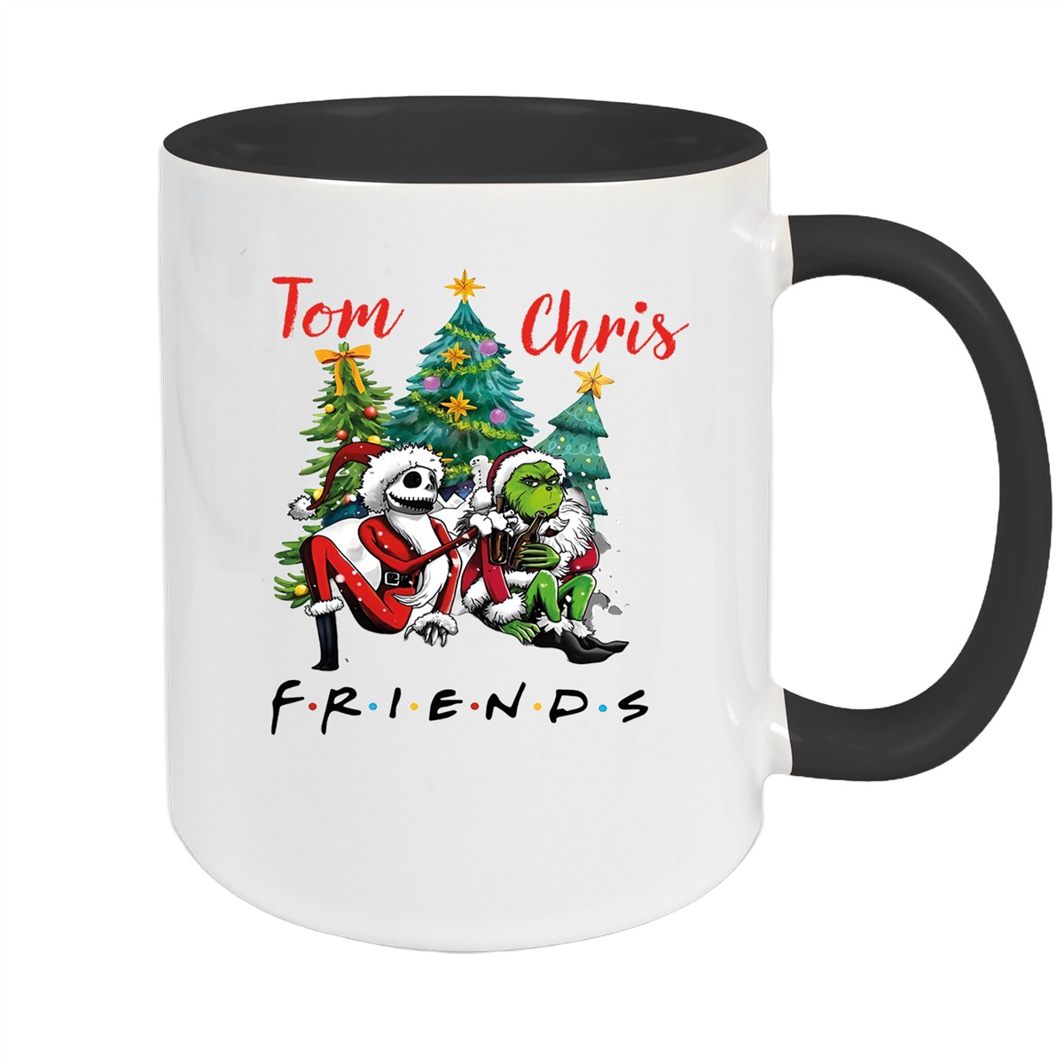 Tasse Wunschname Weihnachten Grinch Jack #6 Keramik Becher Schwarz