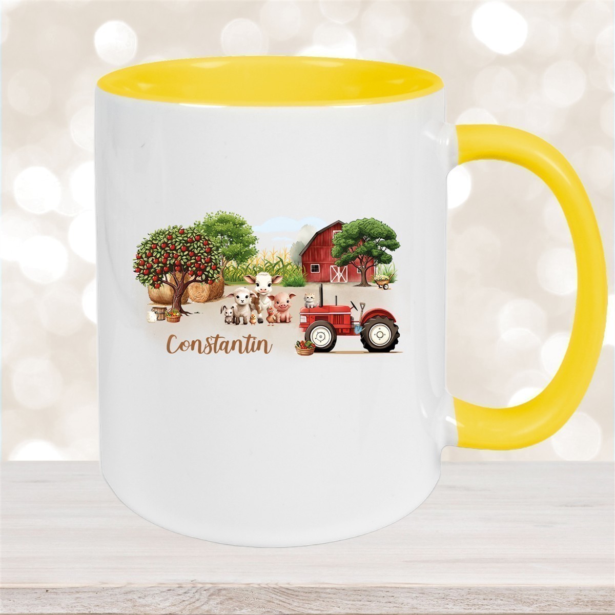Tasse Wunschname Bauernhof #1 Keramik Kinderbecher personalisiert versch. Farben