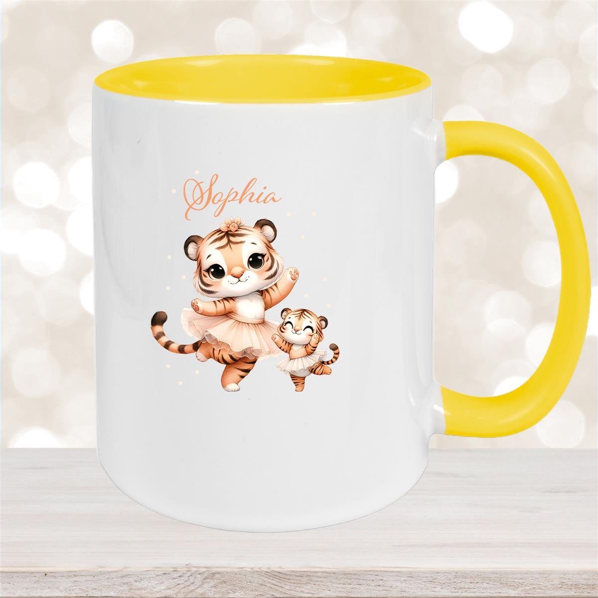 Tasse Wunschname Tiger #2 Keramik Kinderbecher versch. Farben