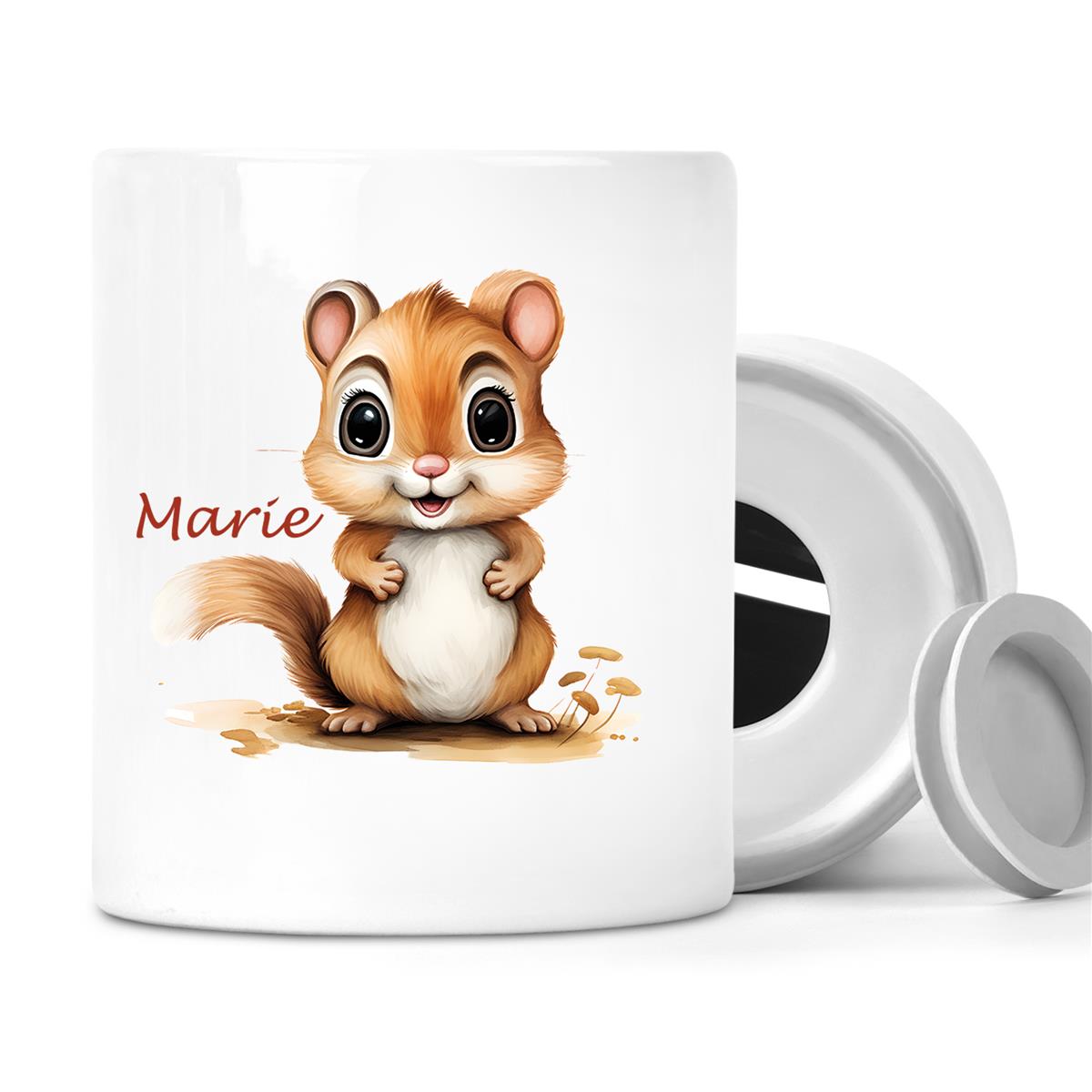 Spardose mit Wunschname Chipmunk 2 personalisiert