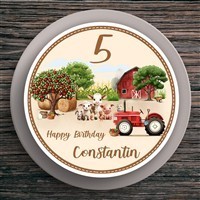Tortenaufleger Geburtstag Bauernhof #1 Name & Zahl (20cm) Fondant Papier