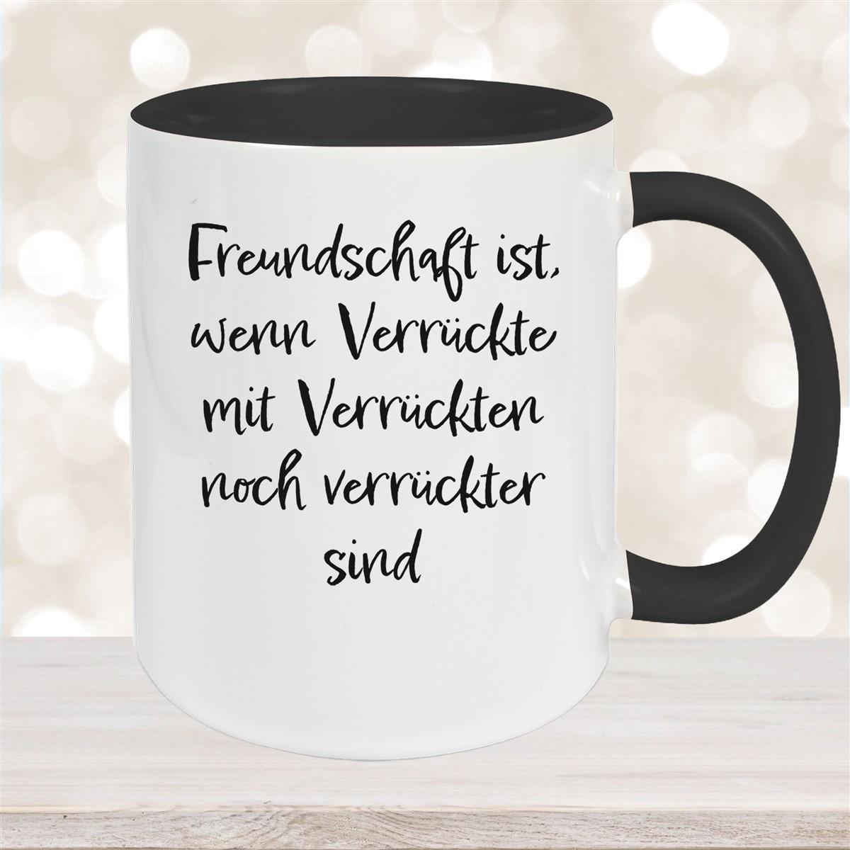 Tasse Freundschaft Liebe Sprüche 1 Keramik versch. Farben