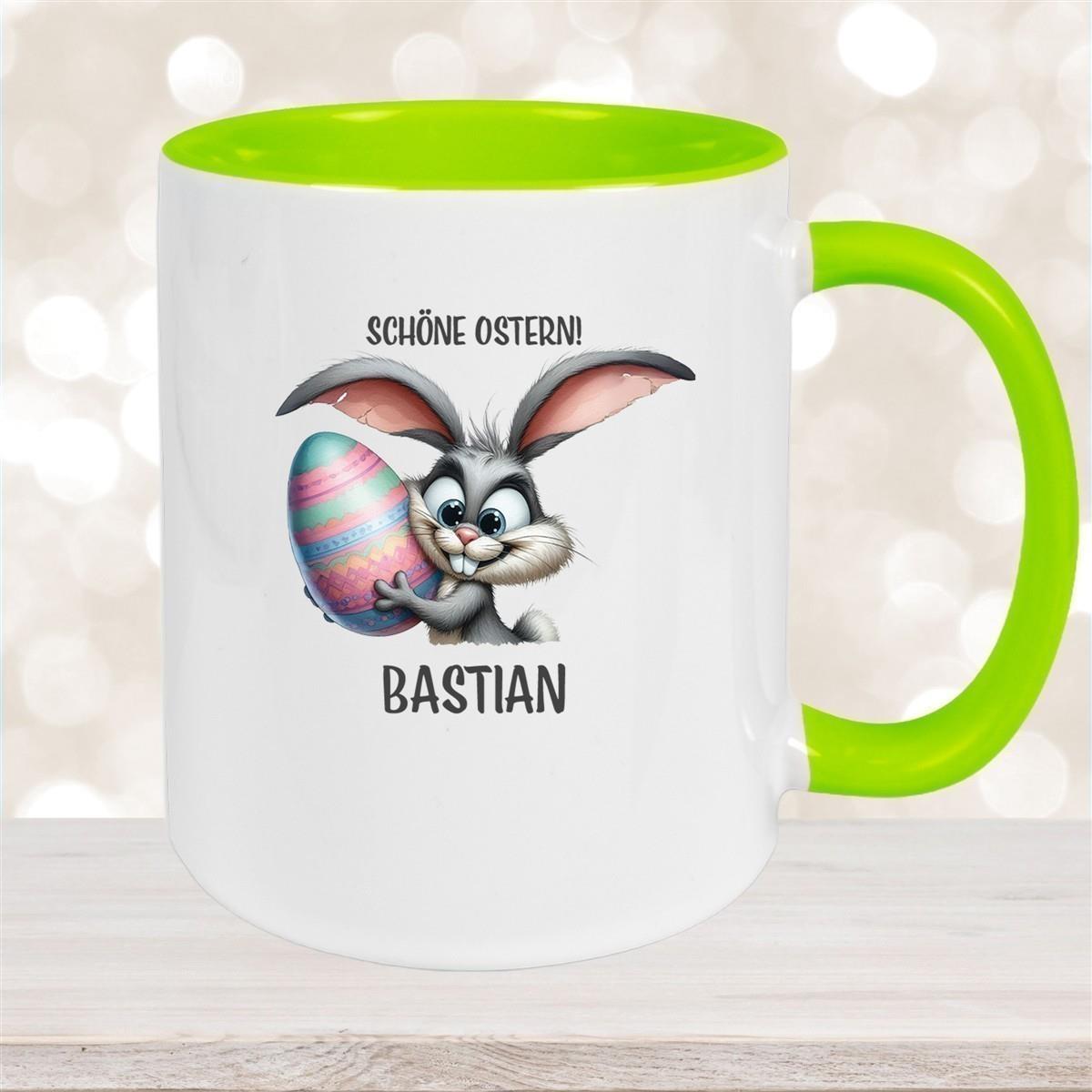 Tasse Ostern - Hase 5 Wunschnamen Keramik personalisiert versch. Farben