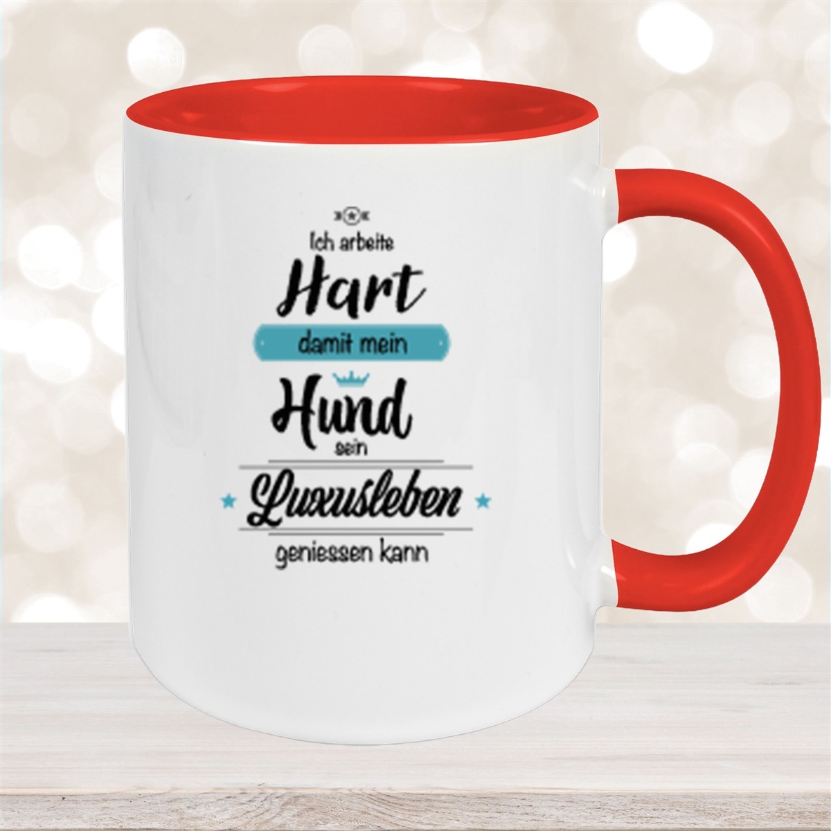 Tasse Wunschname Spruch-Hund #1 Keramik Rot