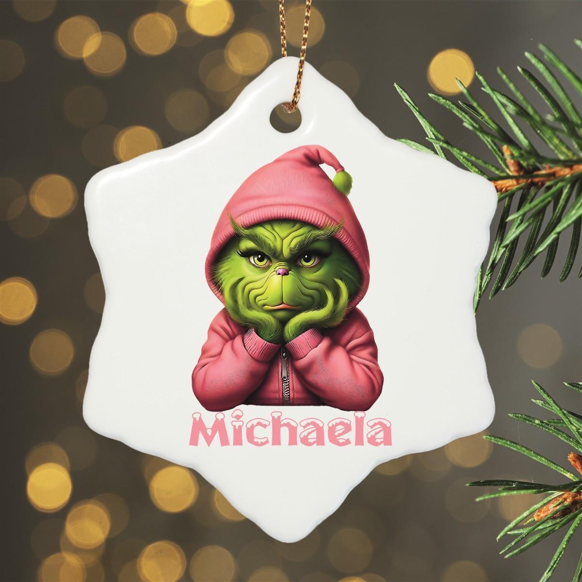 Weihnachtsanhänger personalisiert Grinch 10 Name Motiv Anhänger Keramik, Weihnachtsschmuck, Weihnachtskugel, Christbaumschmuck versch. Formen
