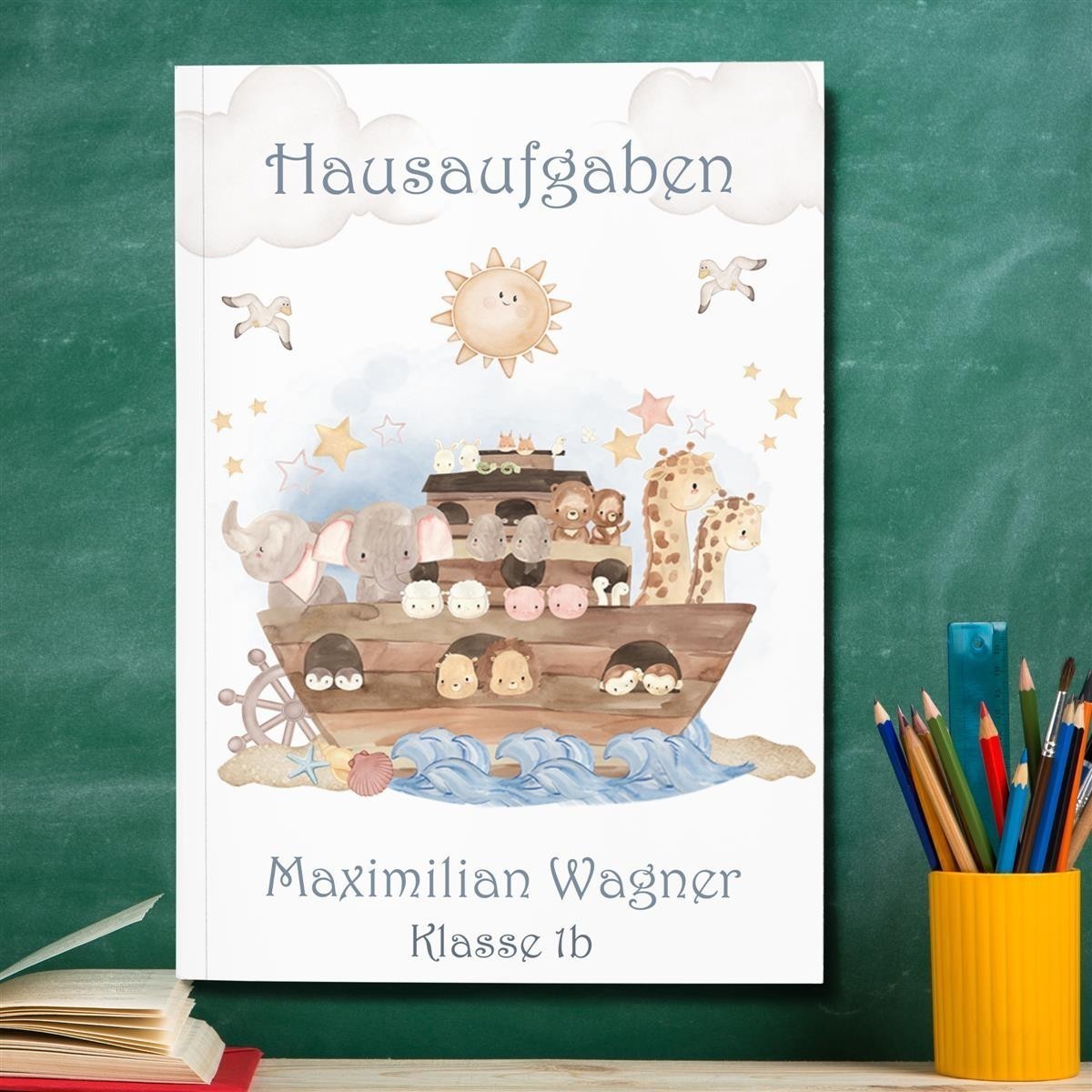 Hausaufgabenheft Arche #1 DIN A5 - 48 Blatt mit Name und Klasse