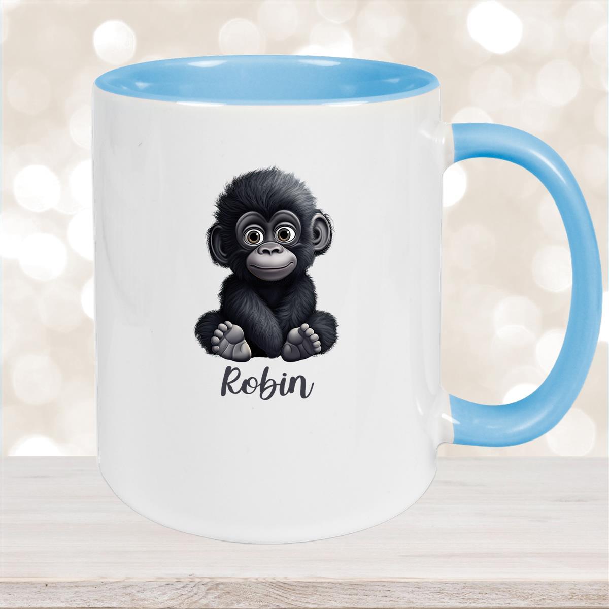Tasse Wunschname Gorilla #1 Keramik Kinderbecher versch. Farben