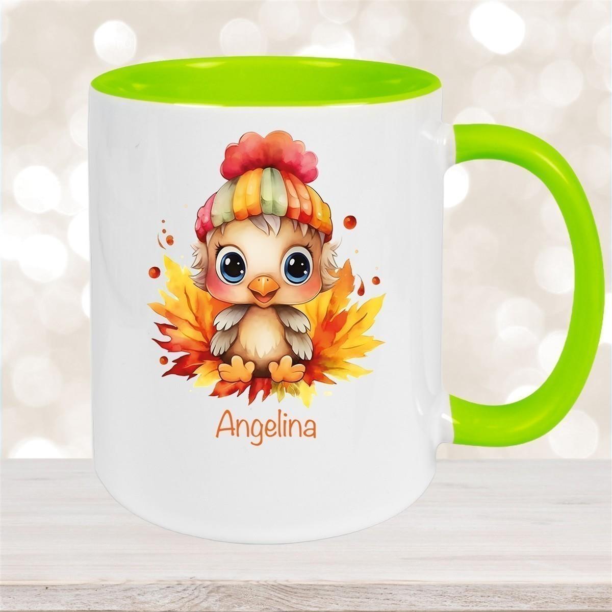 Tasse Wunschname Küken 1 Keramik Kinderbecher personalisiert versch. Farben