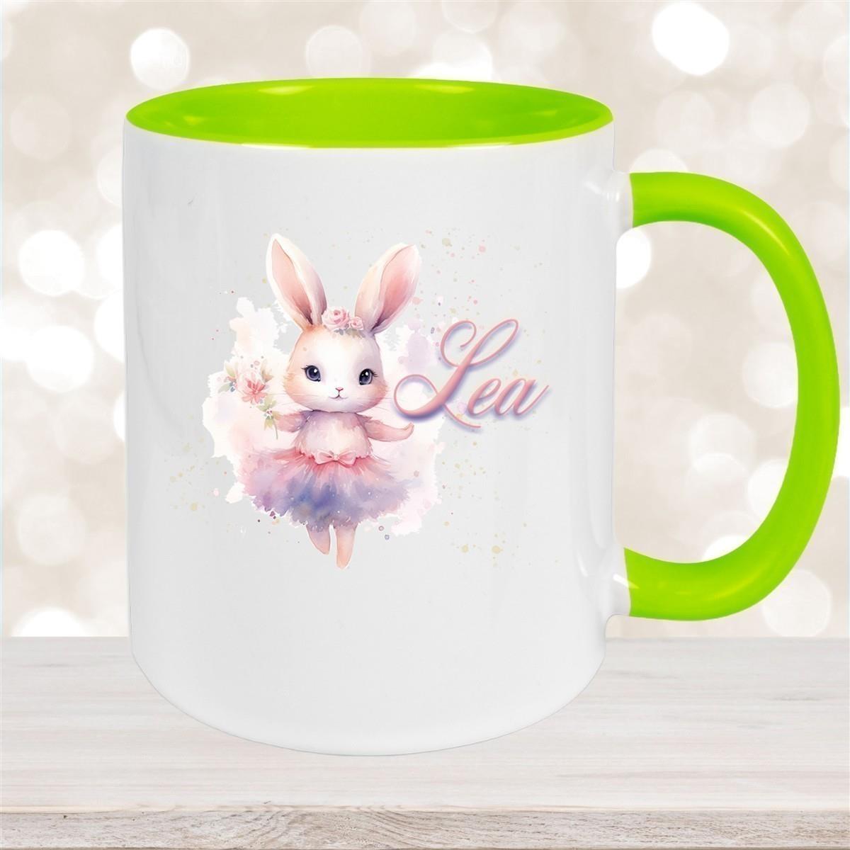 Tasse Ballerina 4 Wunschname Keramik Kinderbecher personalisiert versch. Farben