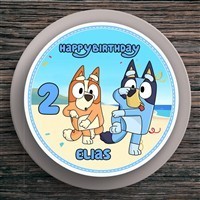 Tortenaufleger Geburtstag Bluey #3 Name & Zahl (20cm) Fondant Papier