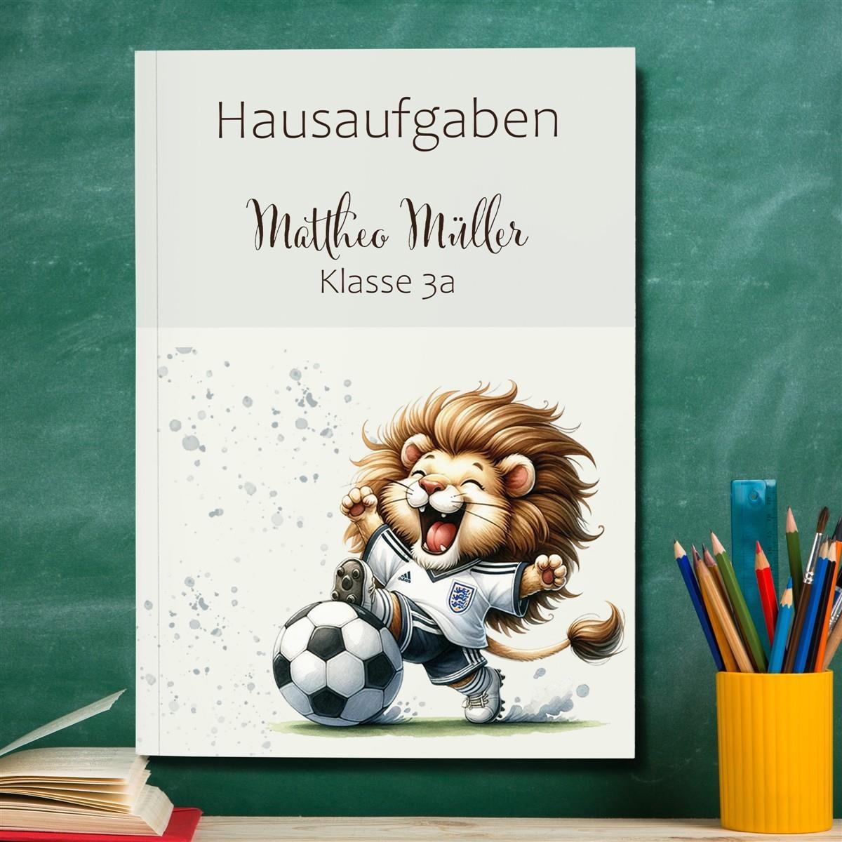 Hausaufgabenheft Fußball 9  DIN A5 - 48 Blatt mit Name und Klasse