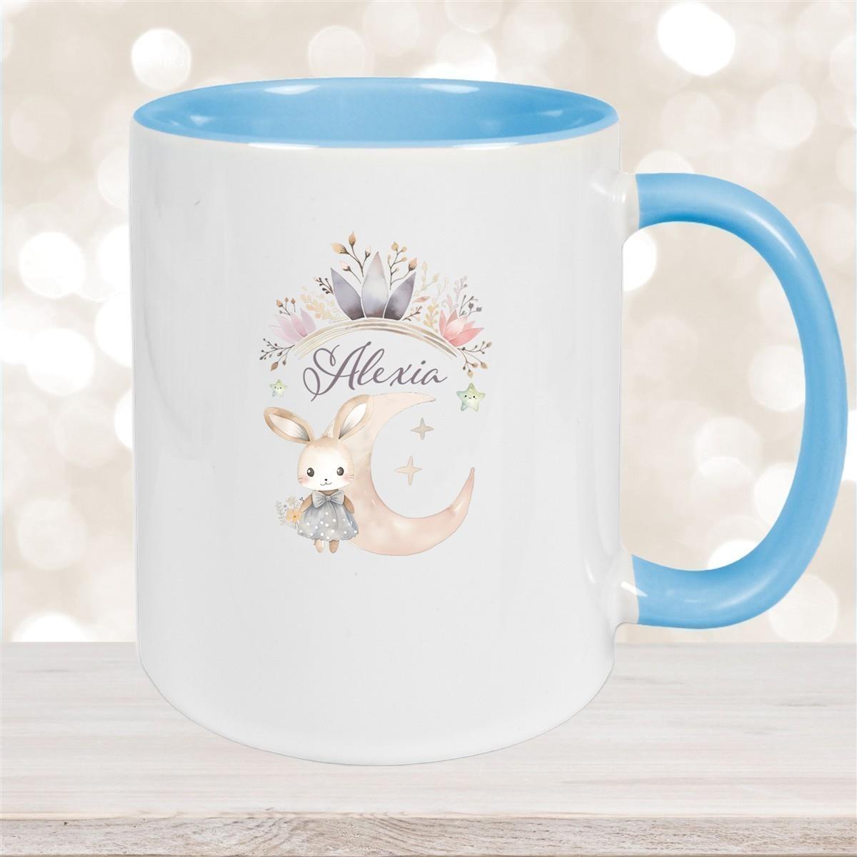 Tasse Hase Wunschname Keramik Kinderbecher Personalisiert versch. Farben