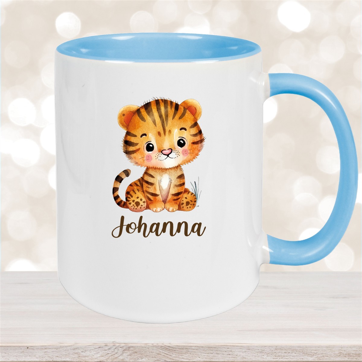 Tasse Wunschname Tiger #1 Keramik Kinderbecher versch. Farben